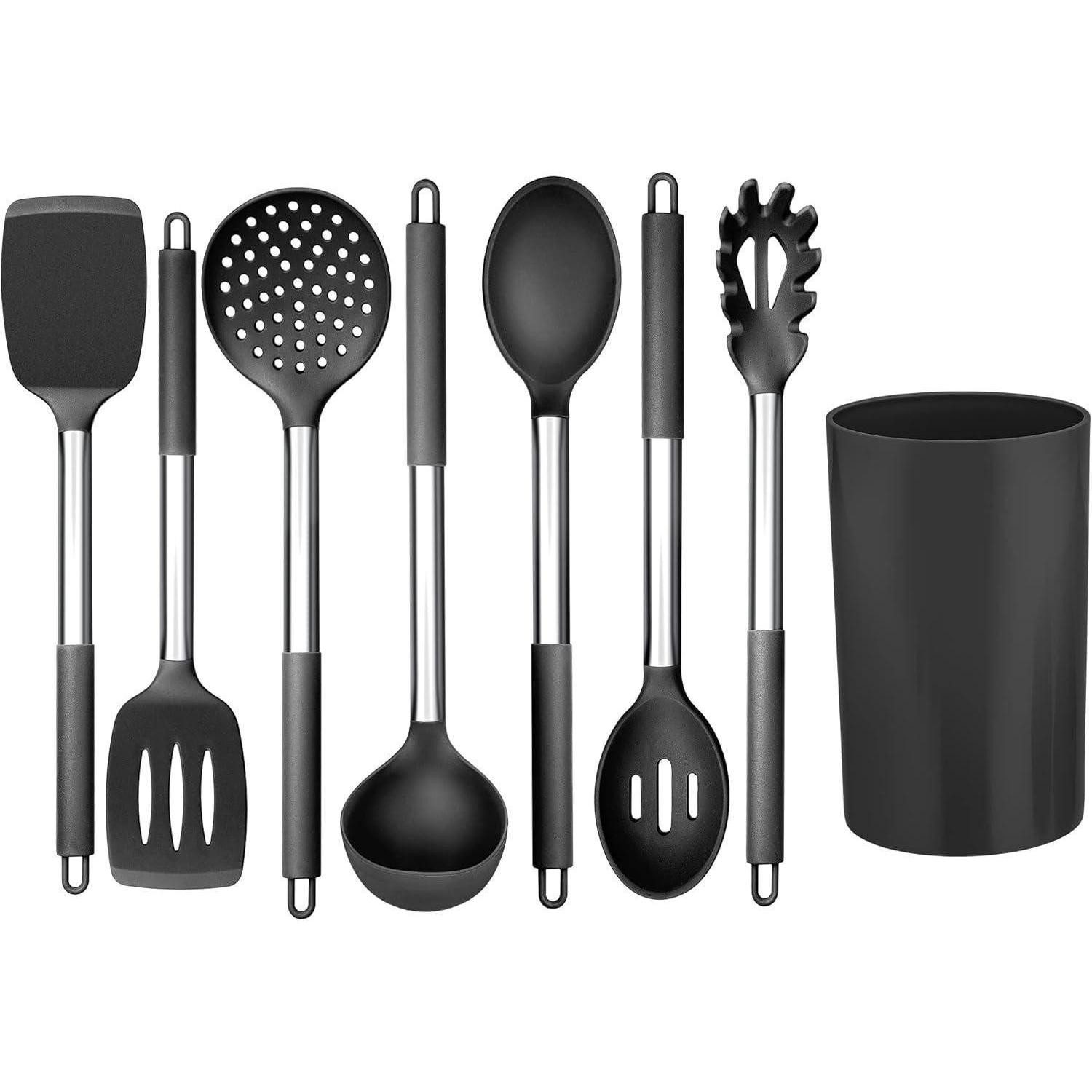 LuxusKollektion Kochbesteckhalter Küchenhelfer Set 8-teilig Silikon günstig online kaufen