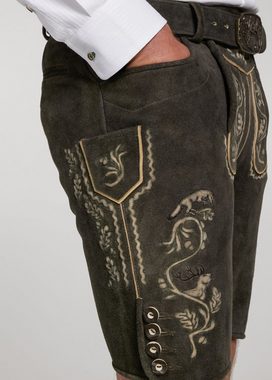 Spieth & Wensky Shorts Lederhose Werfen mit Stickerei