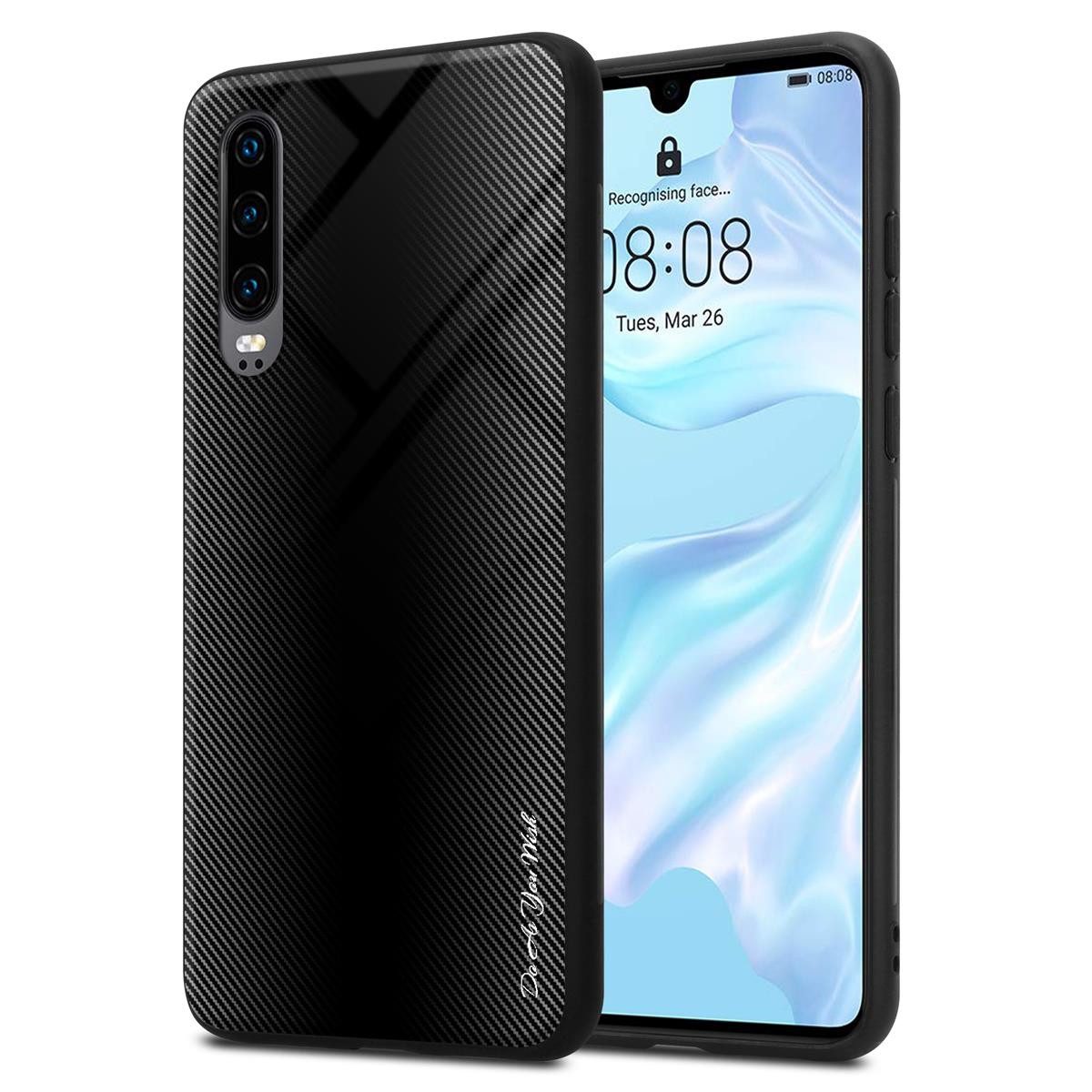 Cadorabo Handyhülle für Huawei P30 Hülle Huawei P30, Robustes Hard Case - Handy Schutzhülle - Hülle - Back Cover Bumper