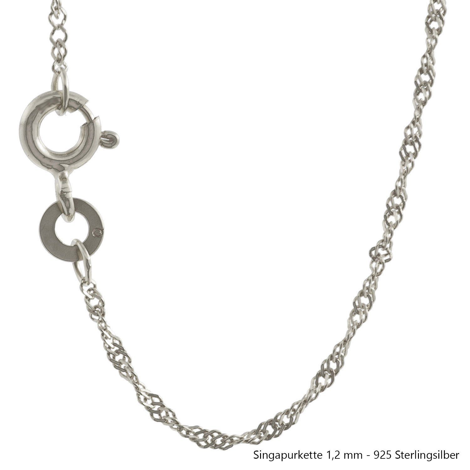 HOPLO Silberkette Silberkette Singapurkette Länge 45cm - Breite 1,2mm - 925 günstig online kaufen