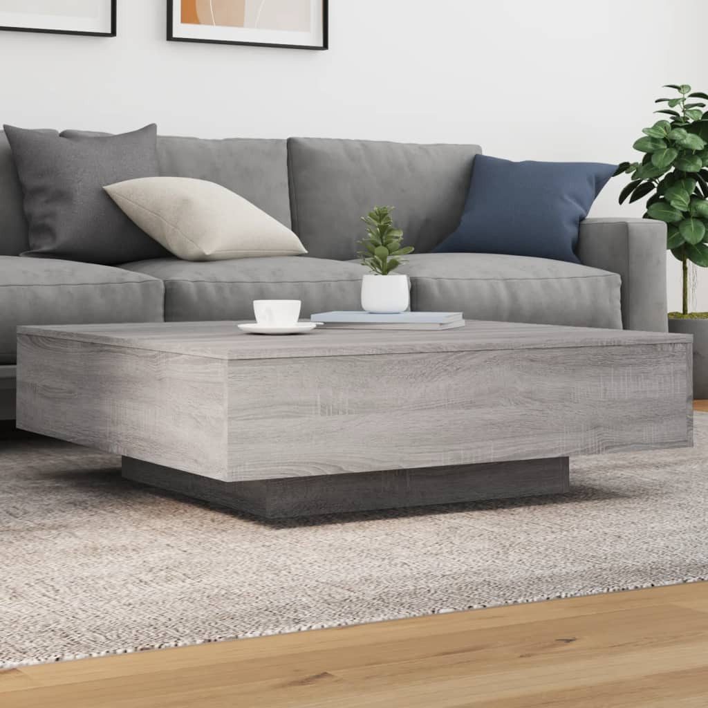 furnicato Couchtisch Moderner 100 x 100 x 31 cm in Grau Sonoma (1-St), Stabiler Beistelltisch aus feuchtigkeitsbeständigem Holzwerkstoff