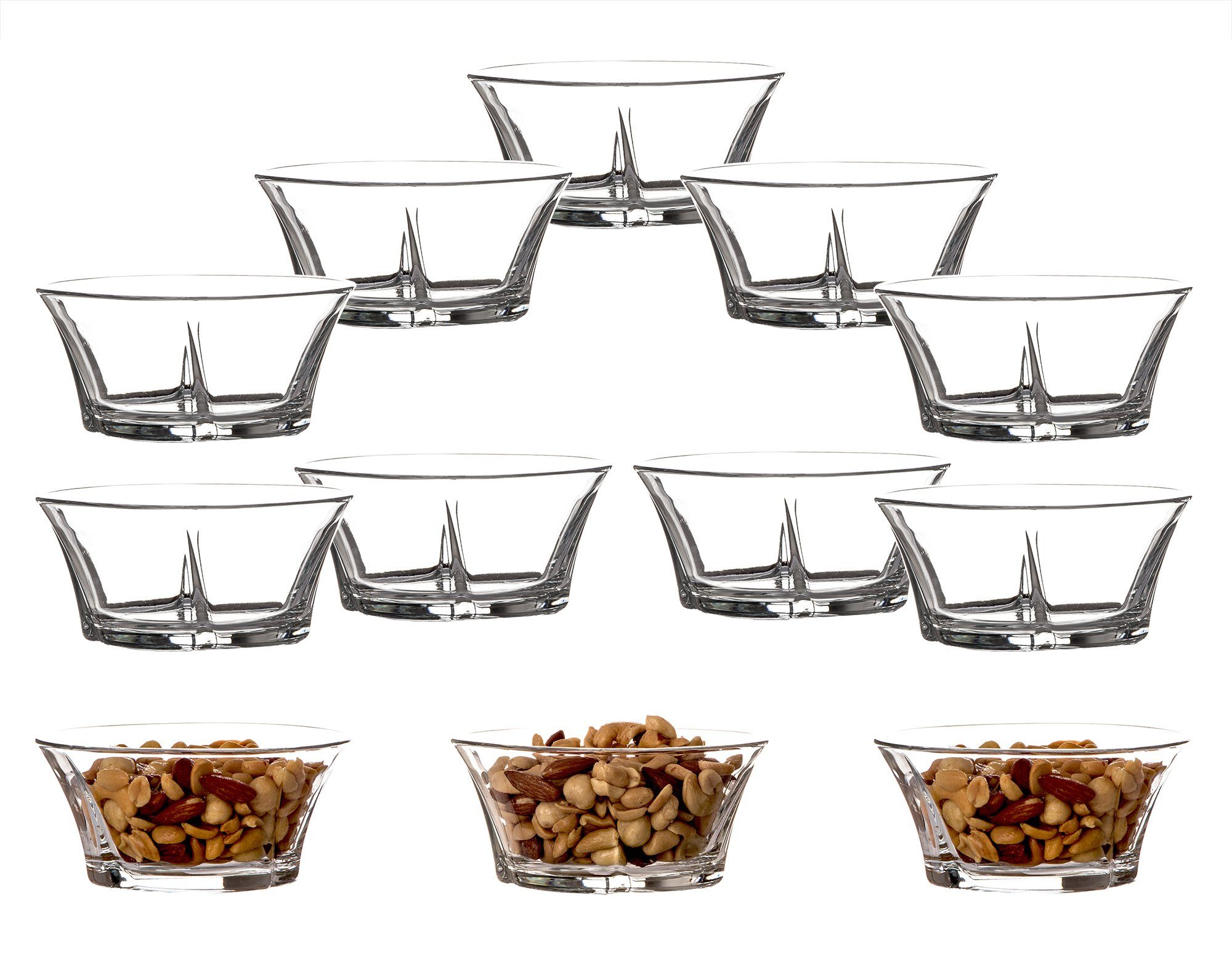 Dessertschale 12 cm Dessertschälchen-Set Hochwertiges Glas 35 mm