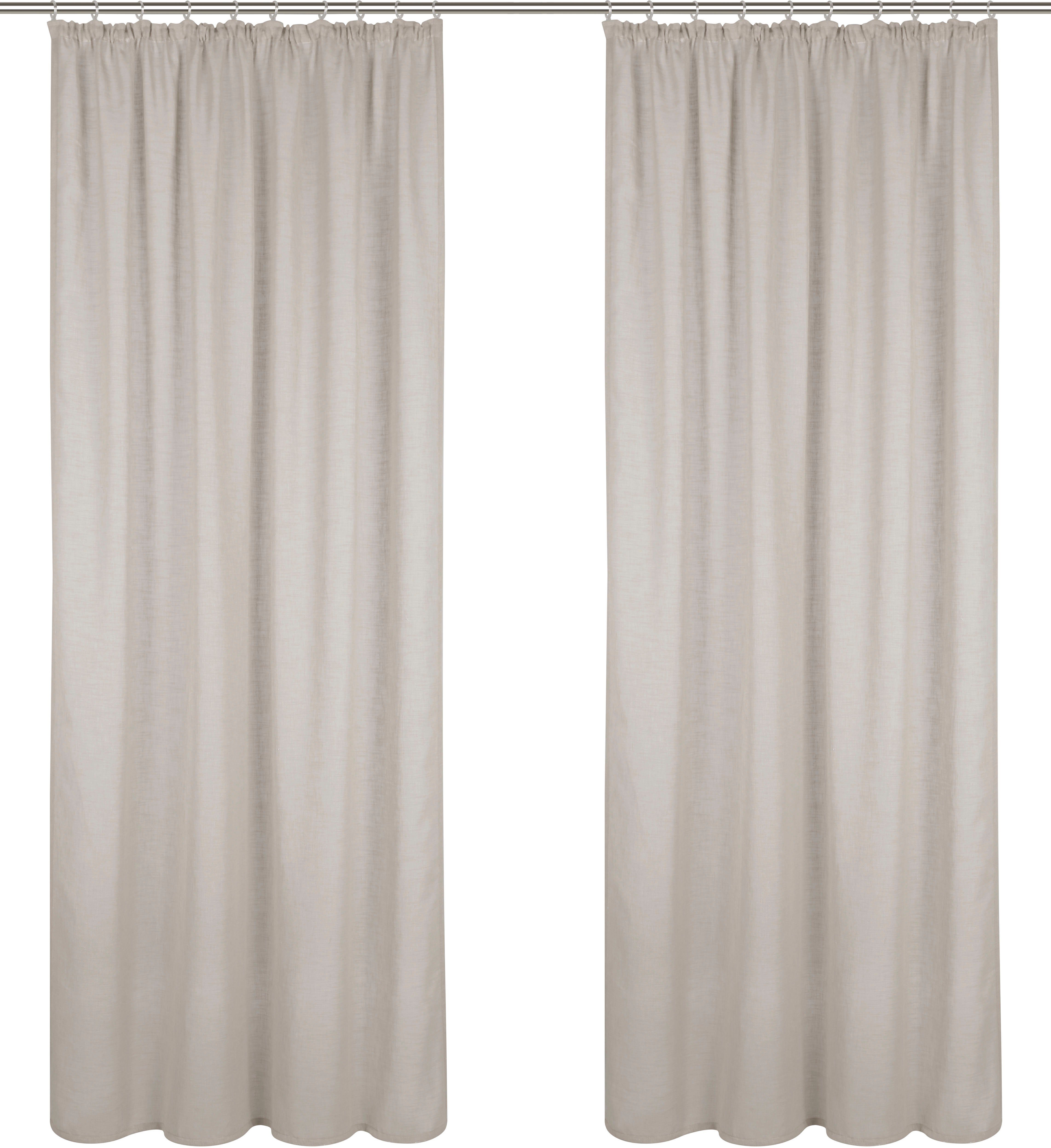 my home Gardine Fiete (1 St), Kräuselband, halbtransparent, Leinen Optik, S günstig online kaufen