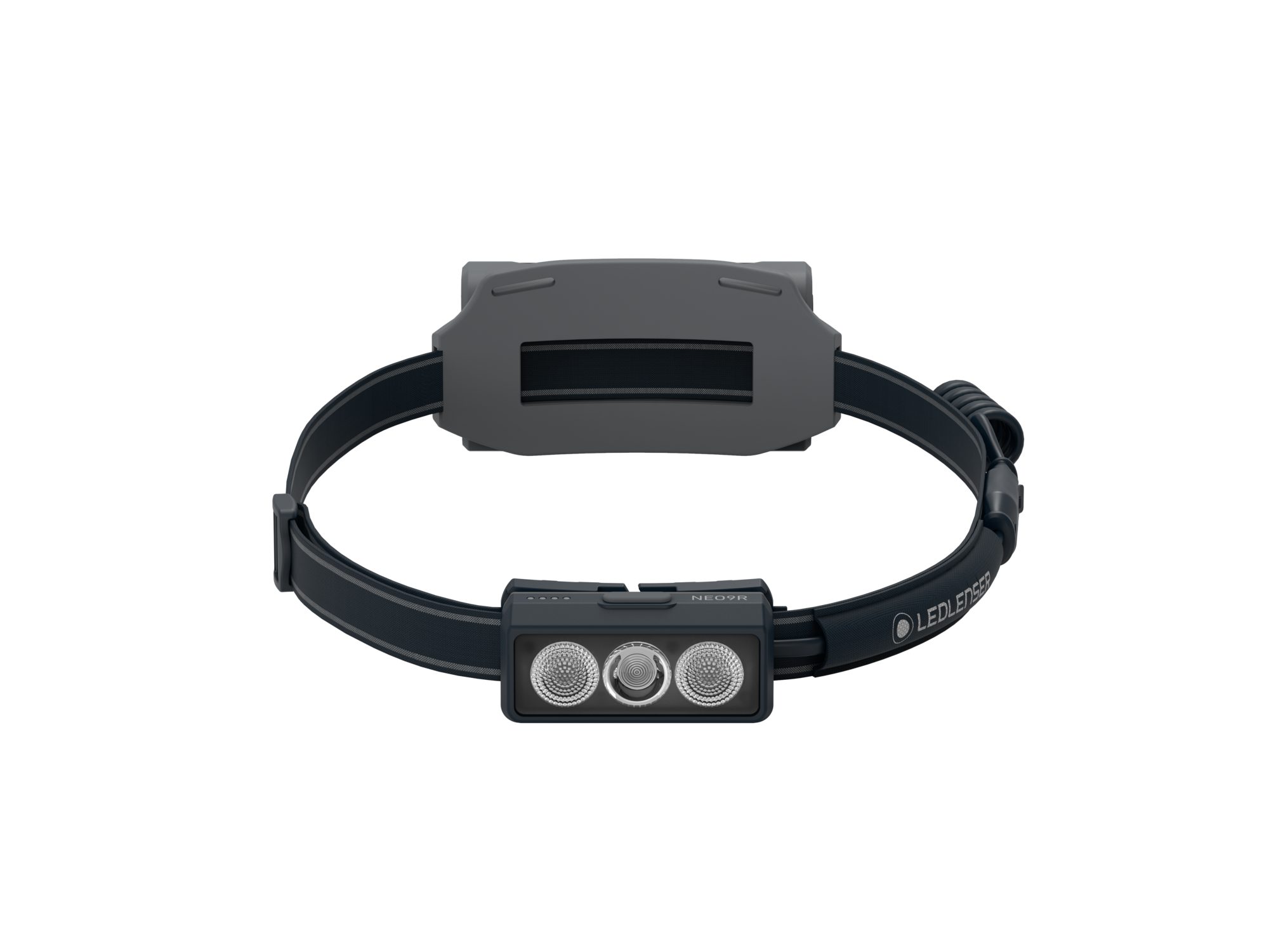 Ledlenser LED Stirnlampe NEO9R Grau, 360° Sichtbarkeit, 1200 lm, 200m Leuchtweite, 120 Std. Laufzeit, Akku