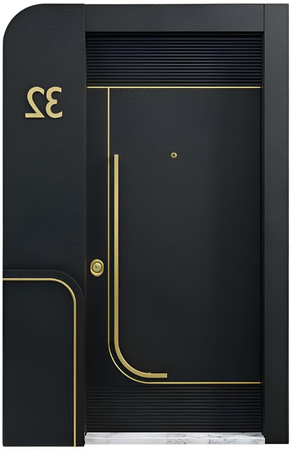 JVmoebel Haustür JVMoebel Eingangstür Bex - 35, schwarze Aluminium-Tür mit Sicherheit (1-St), Made in Europa