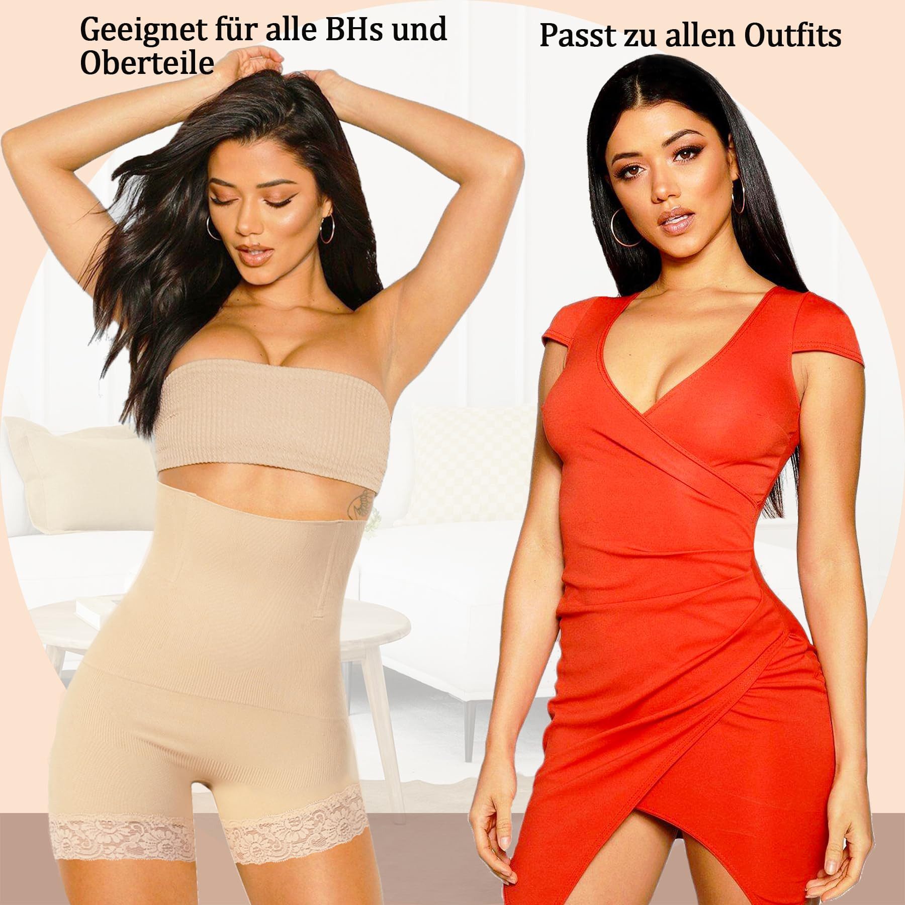 Bundviel Miederhose Body Shaper Hohe Taille Miederhose Bauchweg Slim Pants Shapewear (2-St)