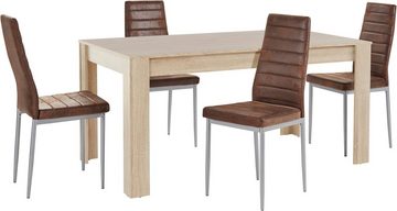INOSIGN Essgruppe Lynn160/Kate, (Set, 5-tlg), Tisch mit 4 Stühlen