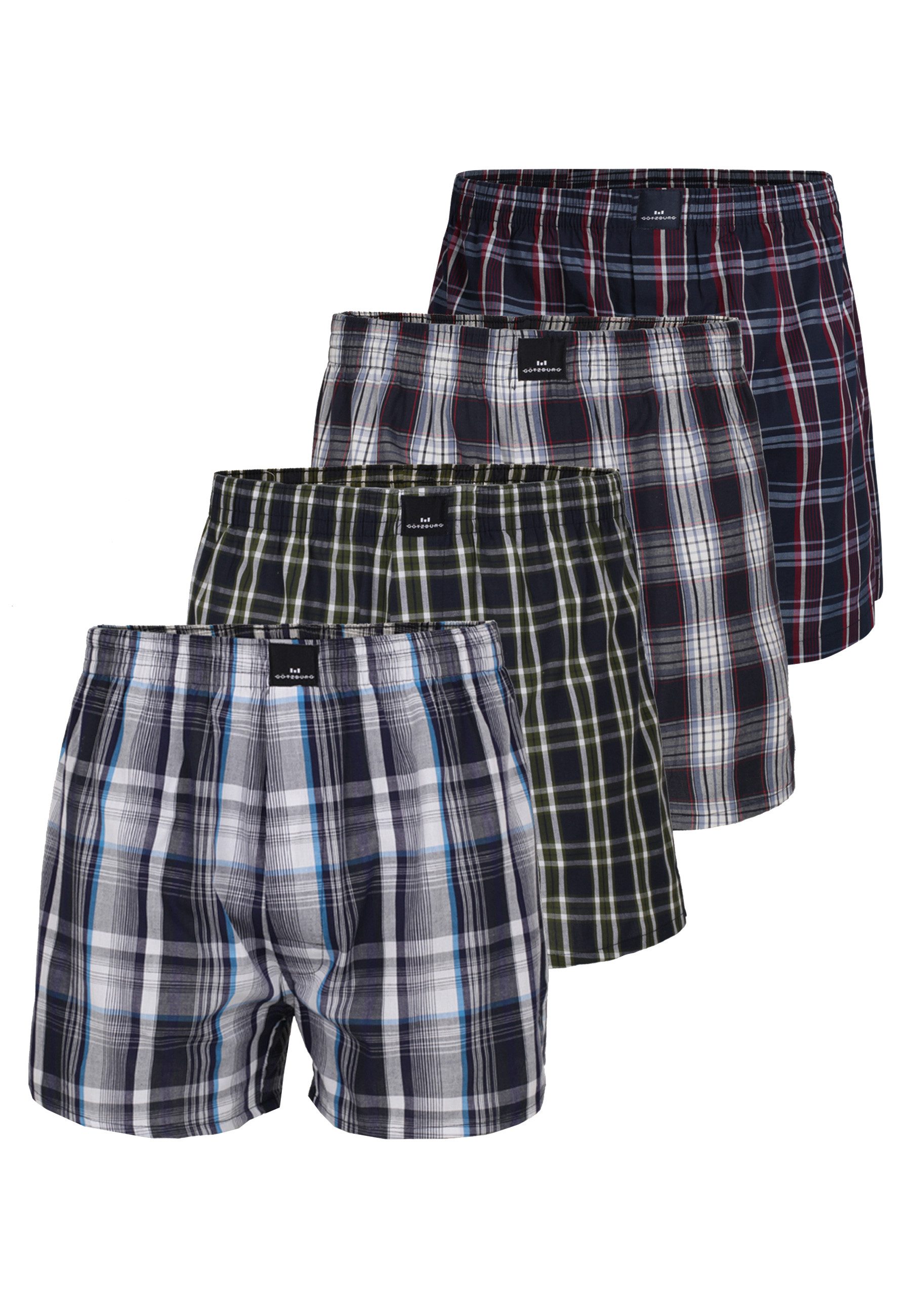 GÖTZBURG Boxershorts GÖTZBURG Herren Boxershort blau 4er Pack (4-St)