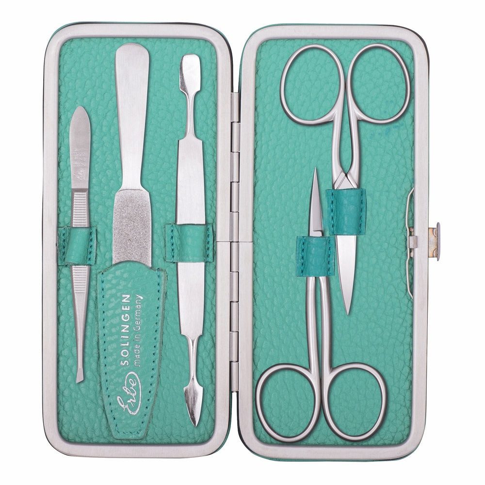 ERBE Maniküre-Pediküre-Set Erbe Maniküre Bügeletui inox Hellgrün Haut- und Nagelschere, 1-tlg.