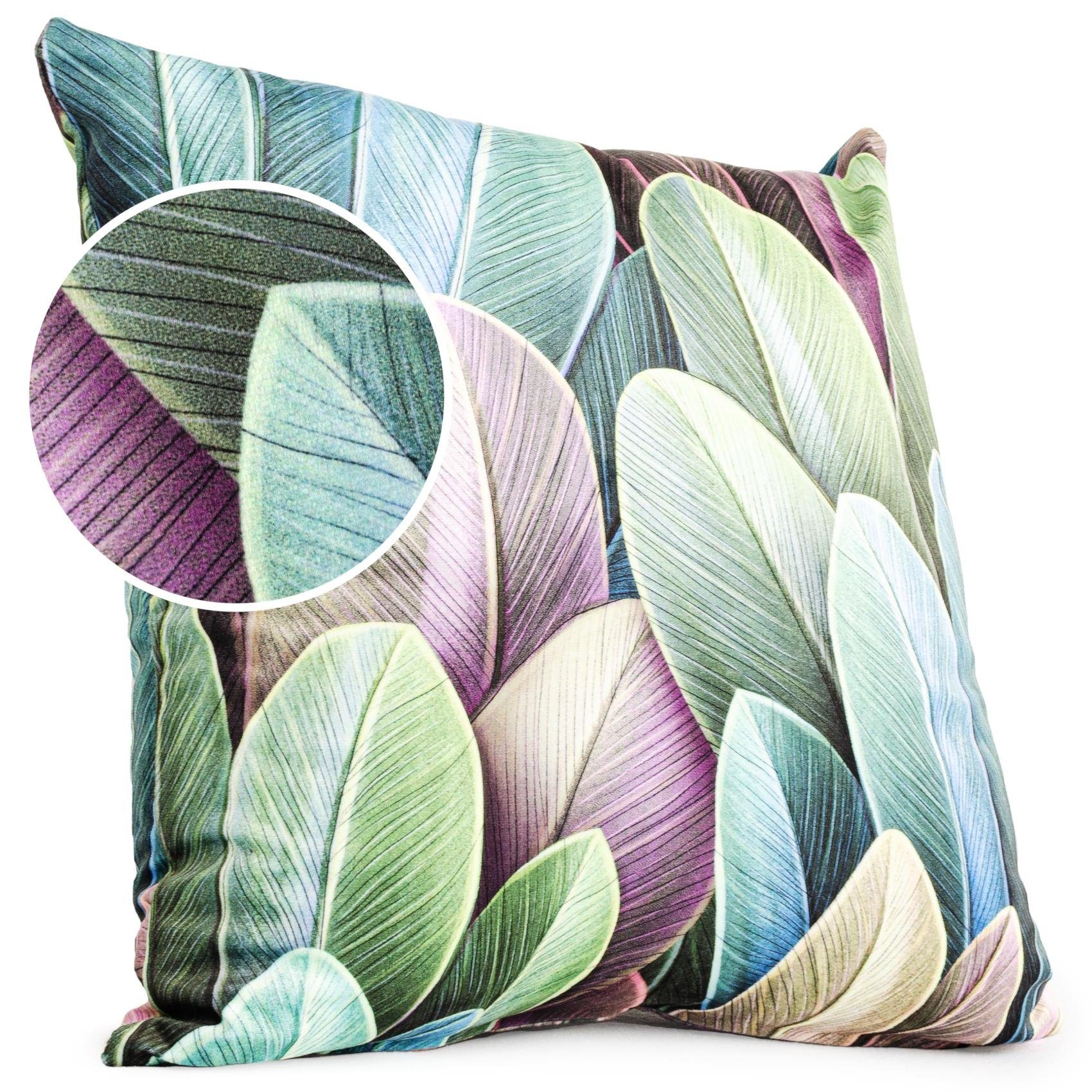 ANRO Dekokissen Verschiedene Kissenbezug Velours mit Motiv Zierkissen, Microfaser-Flanell