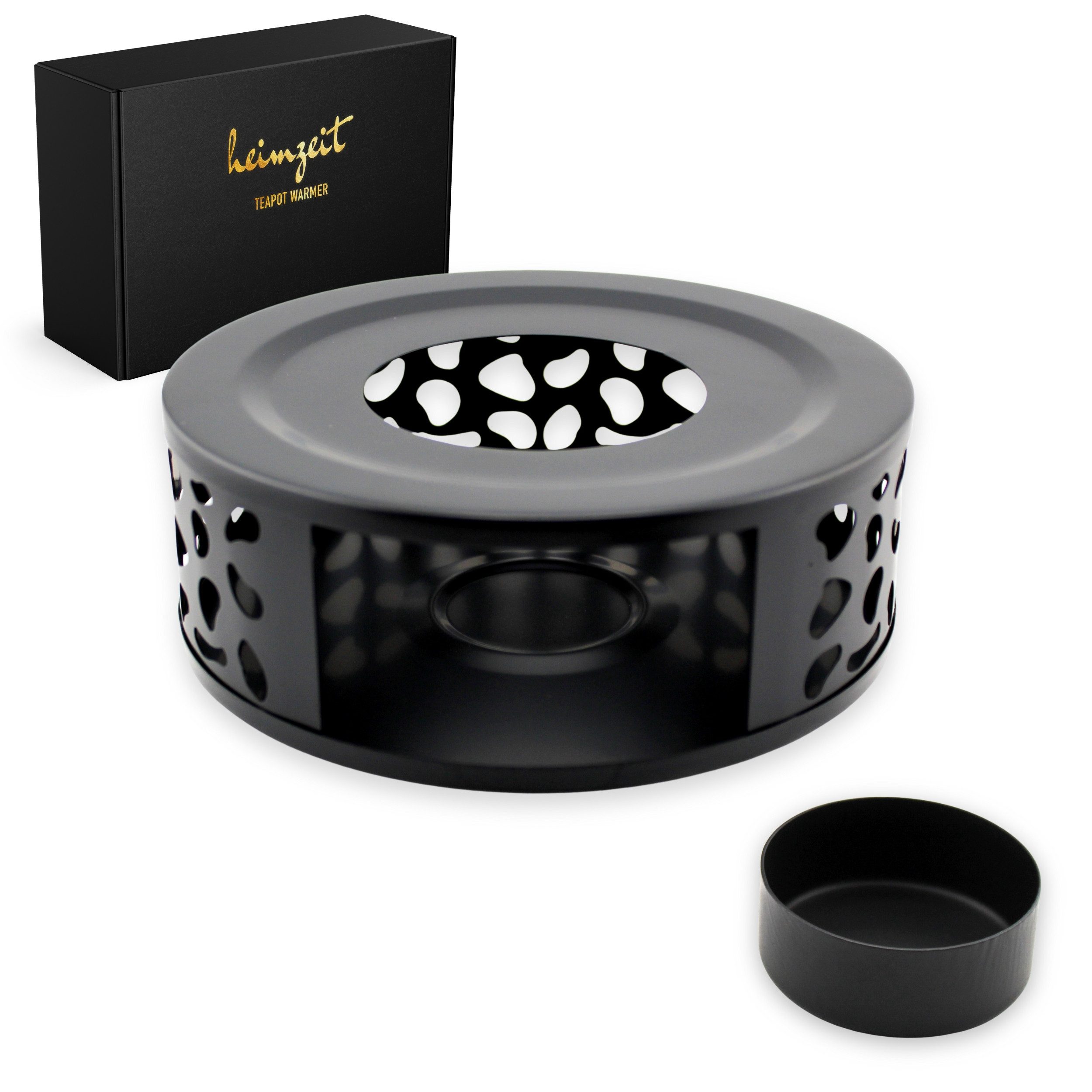 heimzeit Stövchen heimzeit Stövchen mit Teelichthalter Edelstahl, (Set), Teewärmer für Teekannen und Kaffeekannen