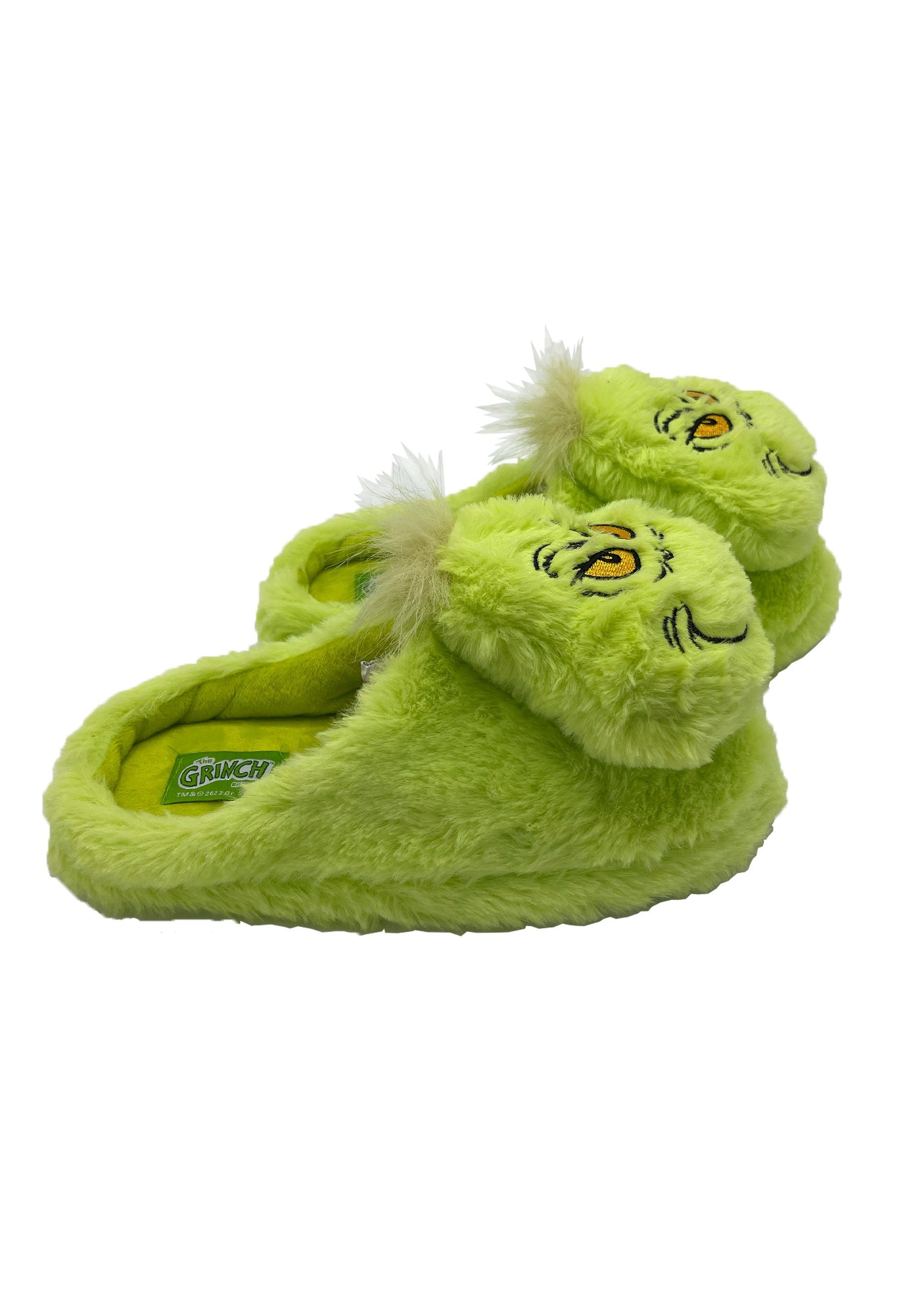 ONOMATO! Grinch Hausschuhe 3D Plüsch Pantoffeln mit fester Sohle Plüsch Hausschuhe – Bild 4 von 5