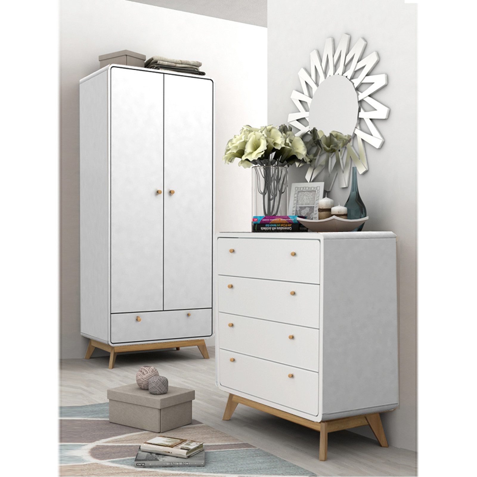freiraum Kommode Janne, in Weiß - 80x88x39cm (BxHxT)
