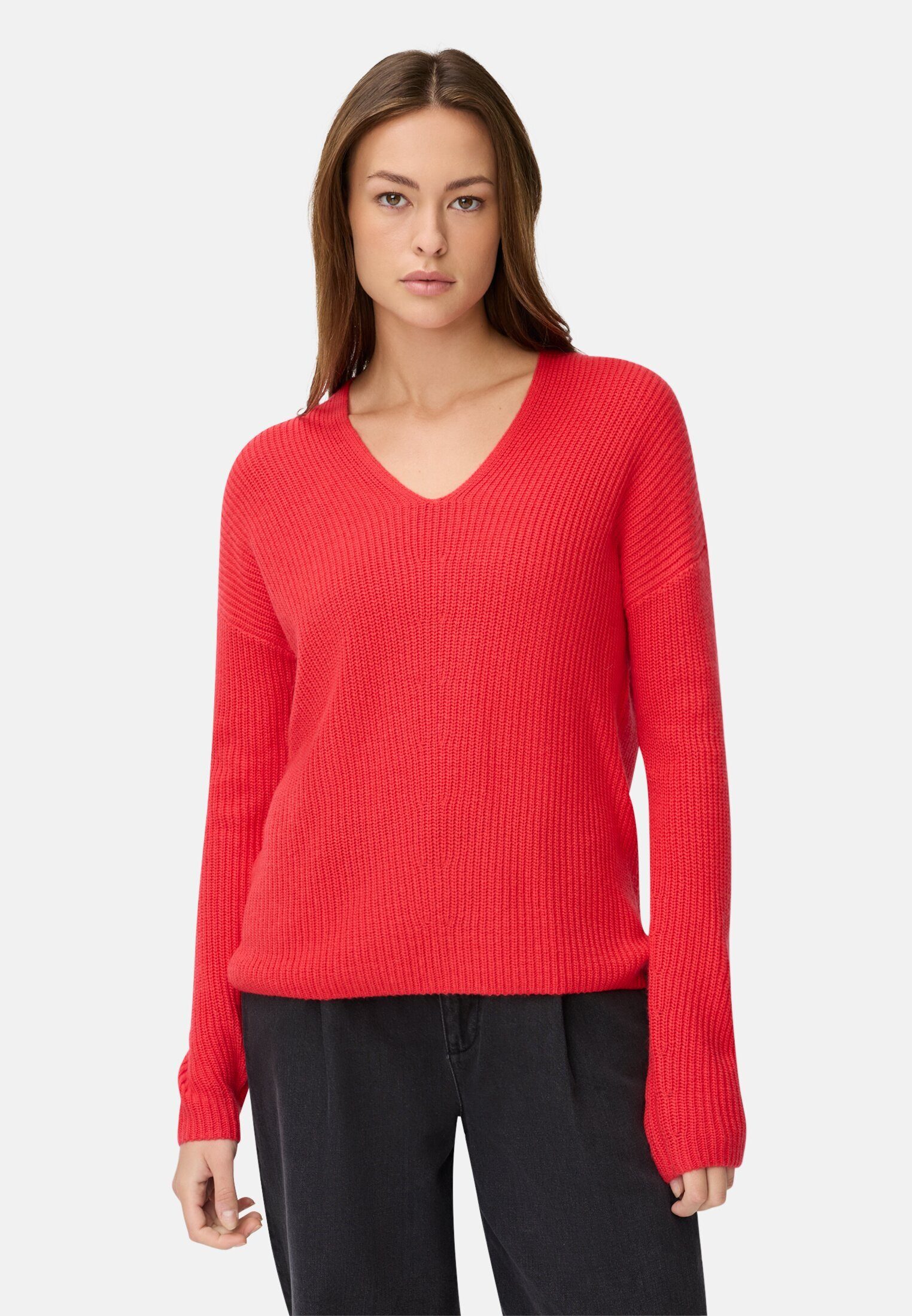 camel active Strickpullover mit V-Ausschnitt Langarm günstig online kaufen