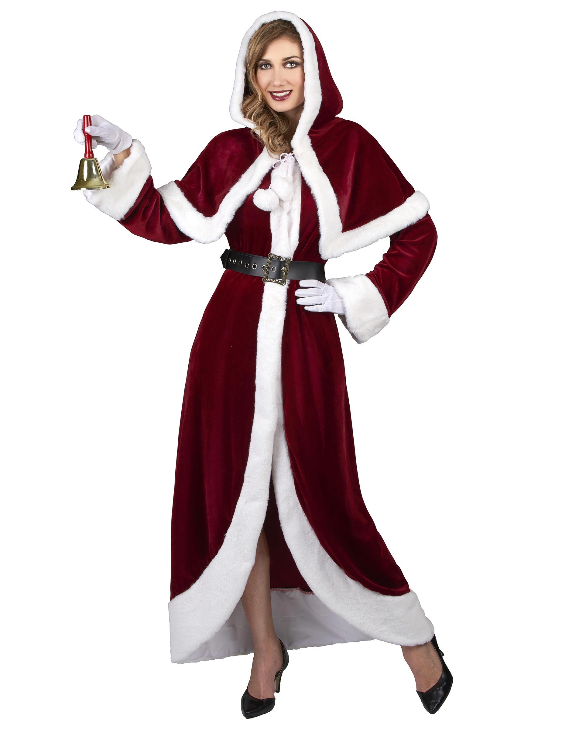 Kostüm Hochwertiges Weihnachtsfrauen-Kostüm rot-weiss