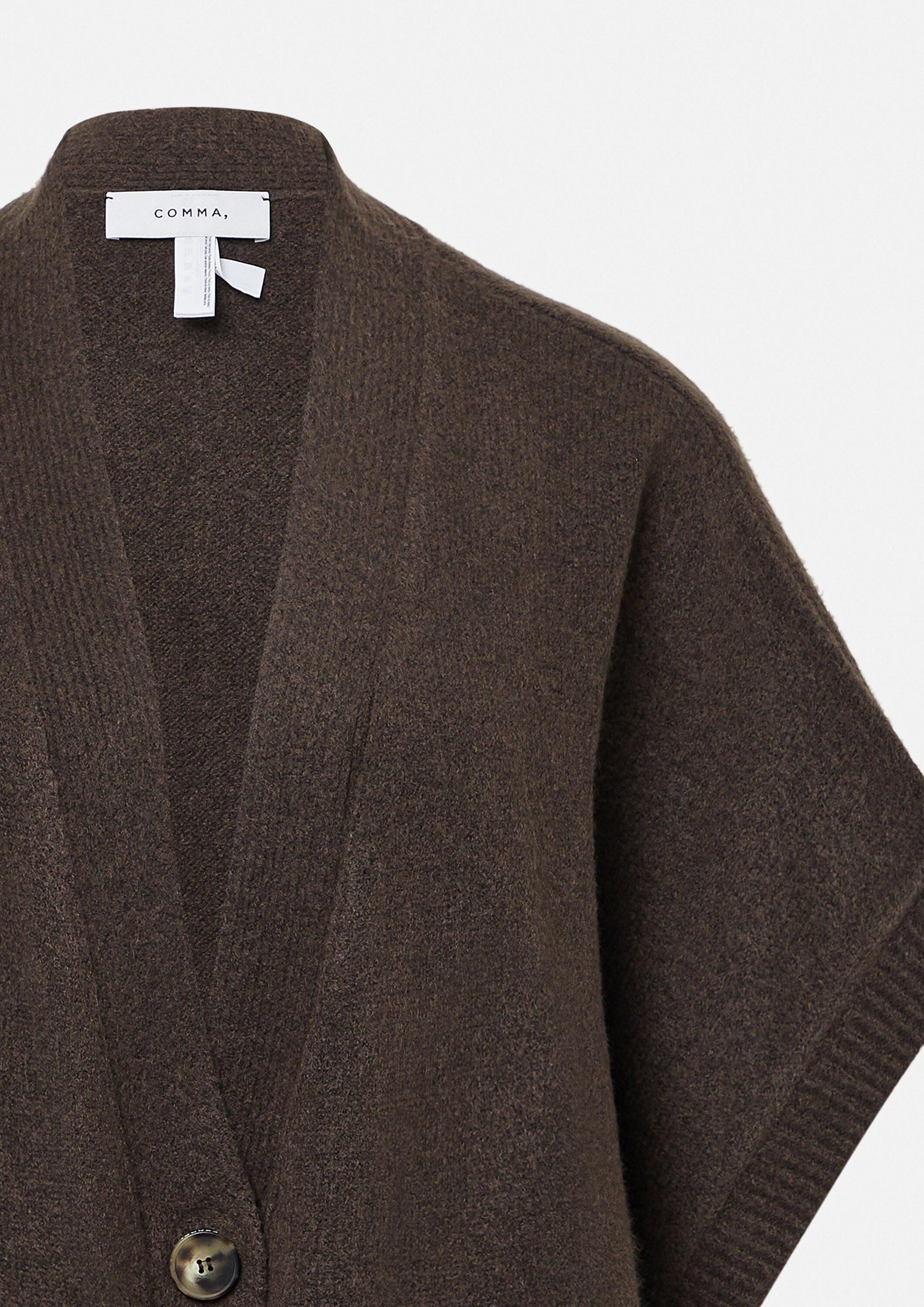 comma Cardigan Indoor-Poncho Poncho-Cape mit Knopfverschluss