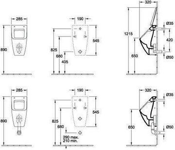 Villeroy & Boch WC-Komplettset V&B Absaug-Urinal VENTICELLO 285x545x315