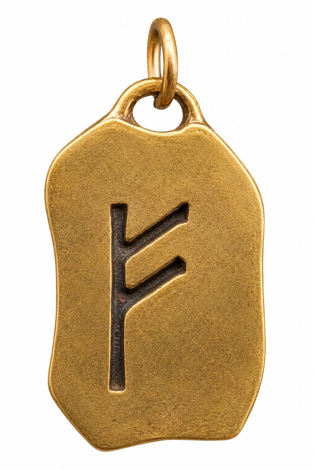 Kiss of Leather Kettenanhänger Rune Runen Anhänger Bronze Buchstabe F Fehu Feoh Rind Reichtum
