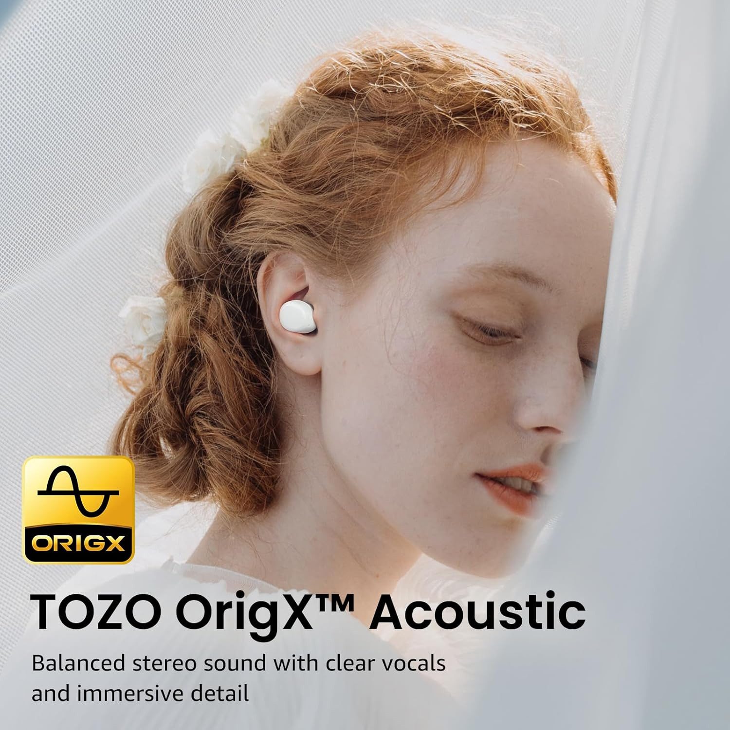 TOZO Ultraleichte Bluetooth Kopfhörer kabellos mit 32 Std. Akkulaufzeit In-Ear-Kopfhörer (Optimal für Reisen, Arbeit oder Sport, mit langlebigem Akku und hochwertiger Klangqualität jederzeit einsatzbereit., Stereo Sound Earbuds mit Touchsteuerung & IPX5 Wasserschutz)