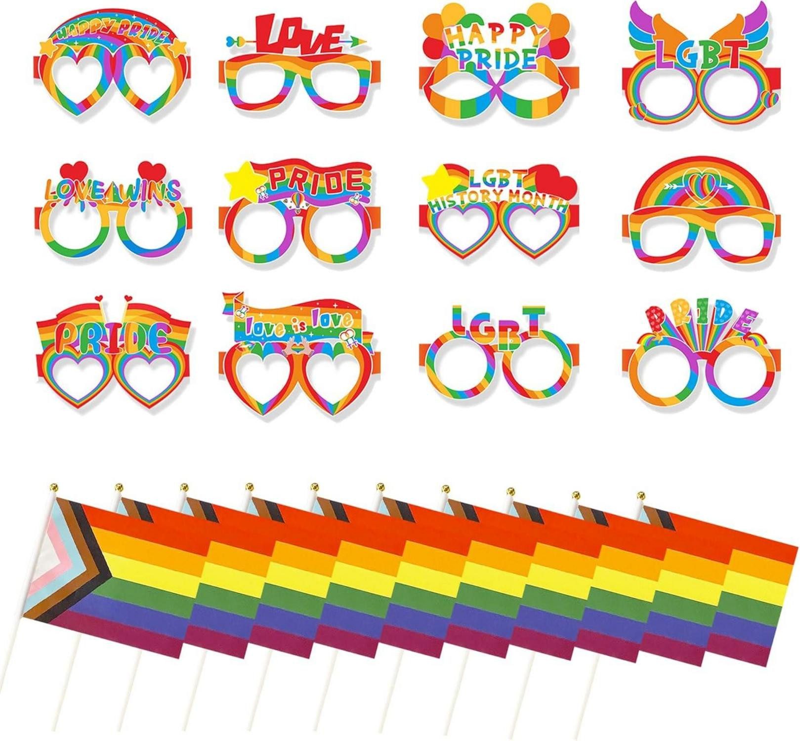 Hängedekoration Progress Regenbogen-Flagge Stolz Deko Brille Handheld LGBTQ Trans
