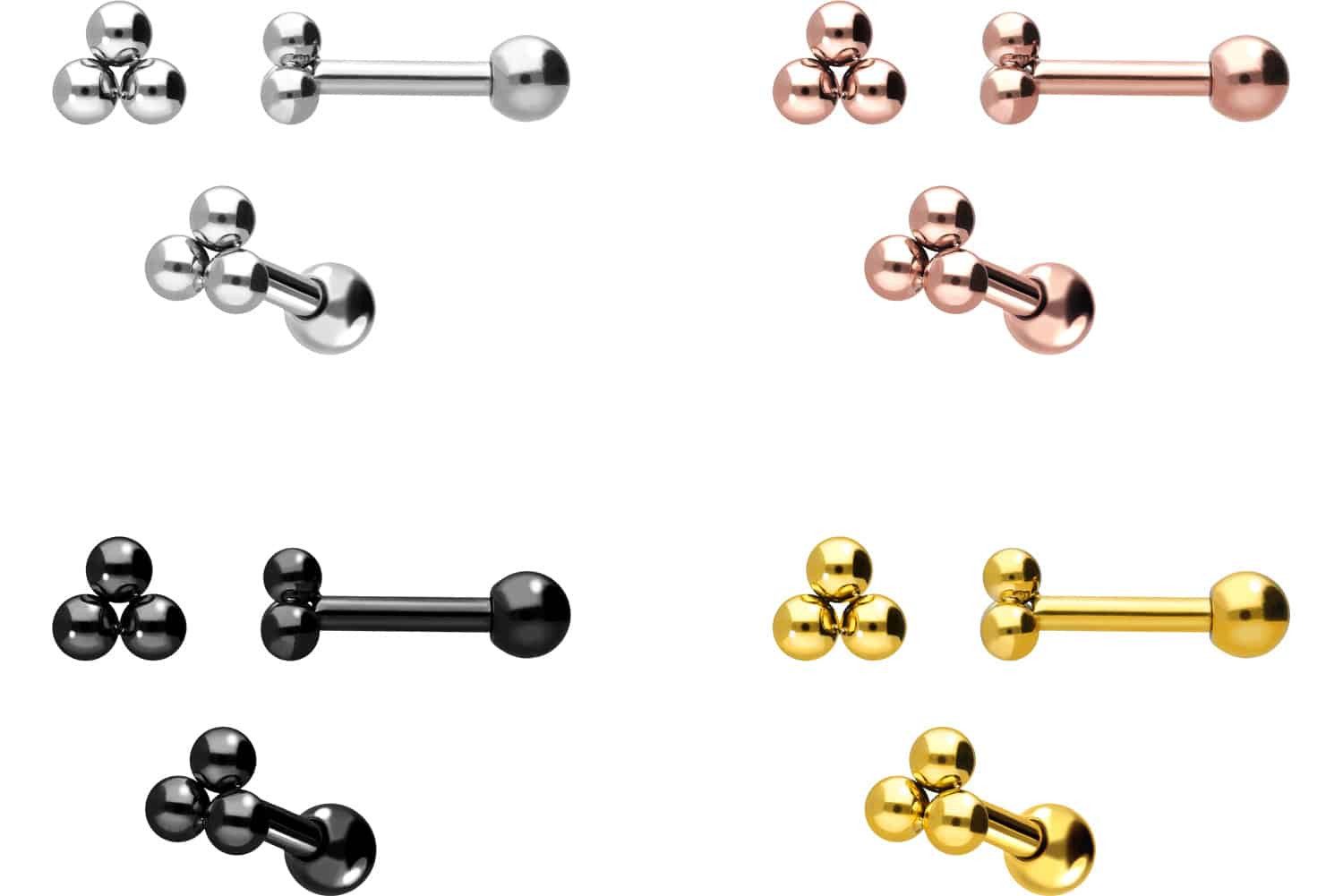 PIERCINGLINE Piercing-Set Chirurgenstahl Ohrpiercing 3 KUGELN günstig online kaufen