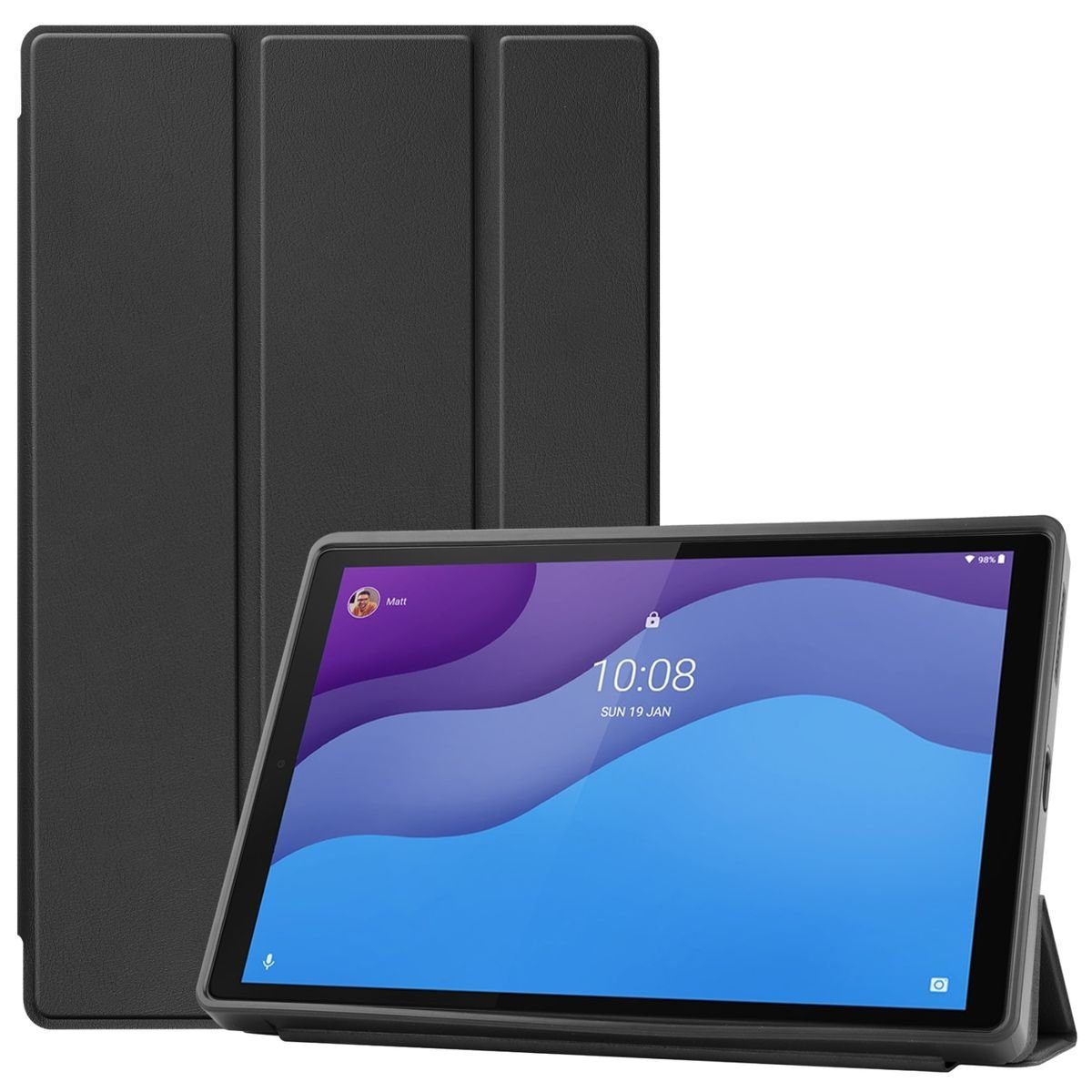 Wigento Tablet-Hülle Für Lenovo Tab M10 HD 2. Gen 2020 TB-X306F Tablet  Tasche 3 folt Wake UP Smart Cover Etuis