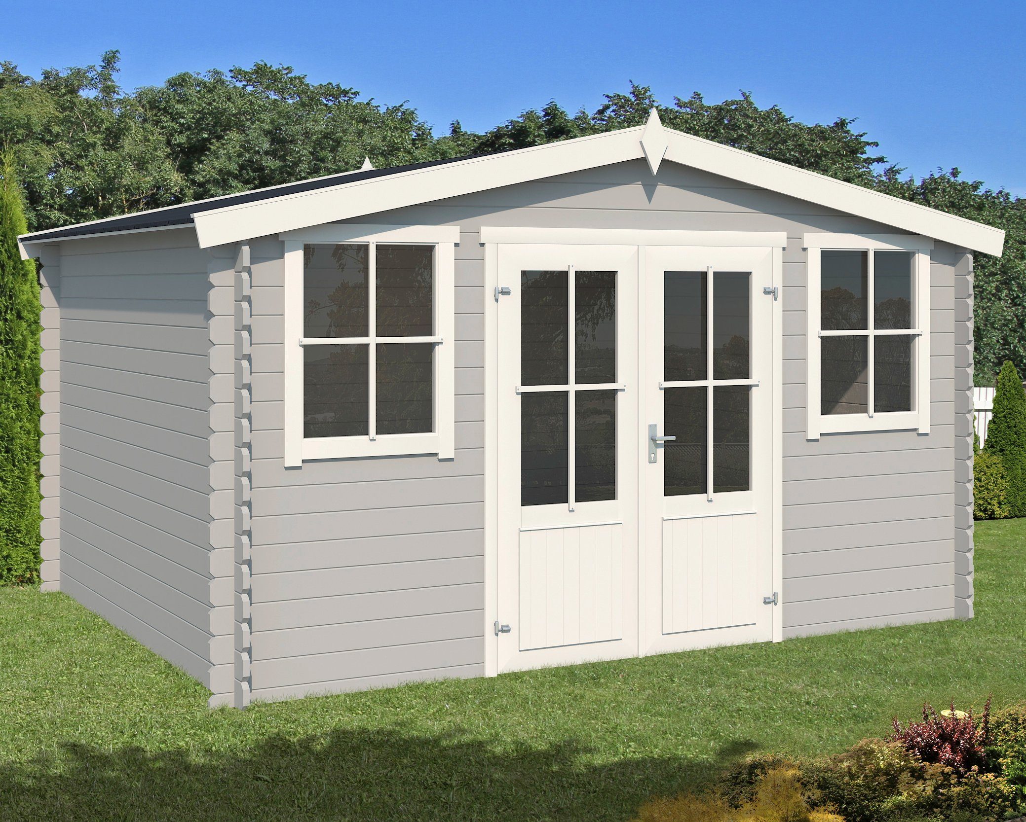 LASITA MAJA Gartenhaus Dallas, BxT: 411x312 cm, Blockbohlenhaus 28mm