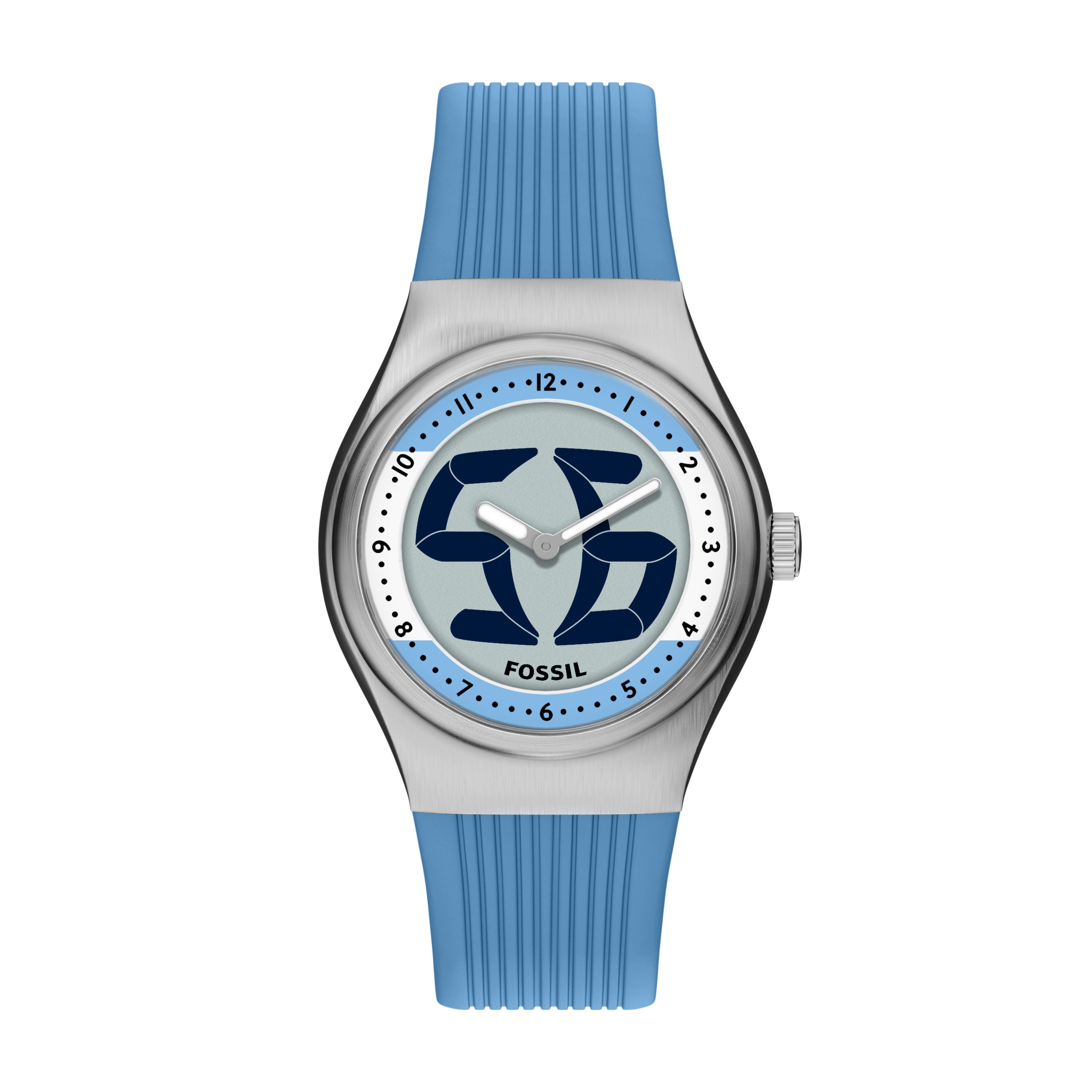 Fossil Quarzuhr World Flags Big Tic Argentina - LE1240, Armbanduhr, Herrenuhr, Silikonarmband, analog, digital
