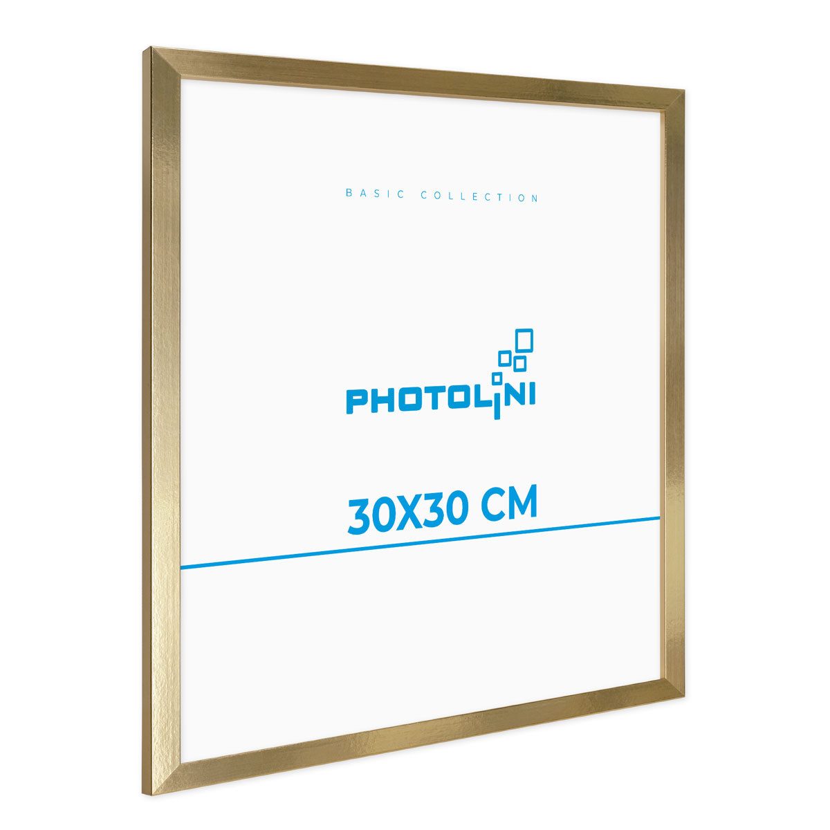 PHOTOLINI Bilderrahmen modern mit bruchsicherem Acrylglas, Holz MDF für Fotos & Poster, für 1 Bilder (1 Einzelrahmen), Posterrahmen 30x30 cm quadratisch zum Aufhängen