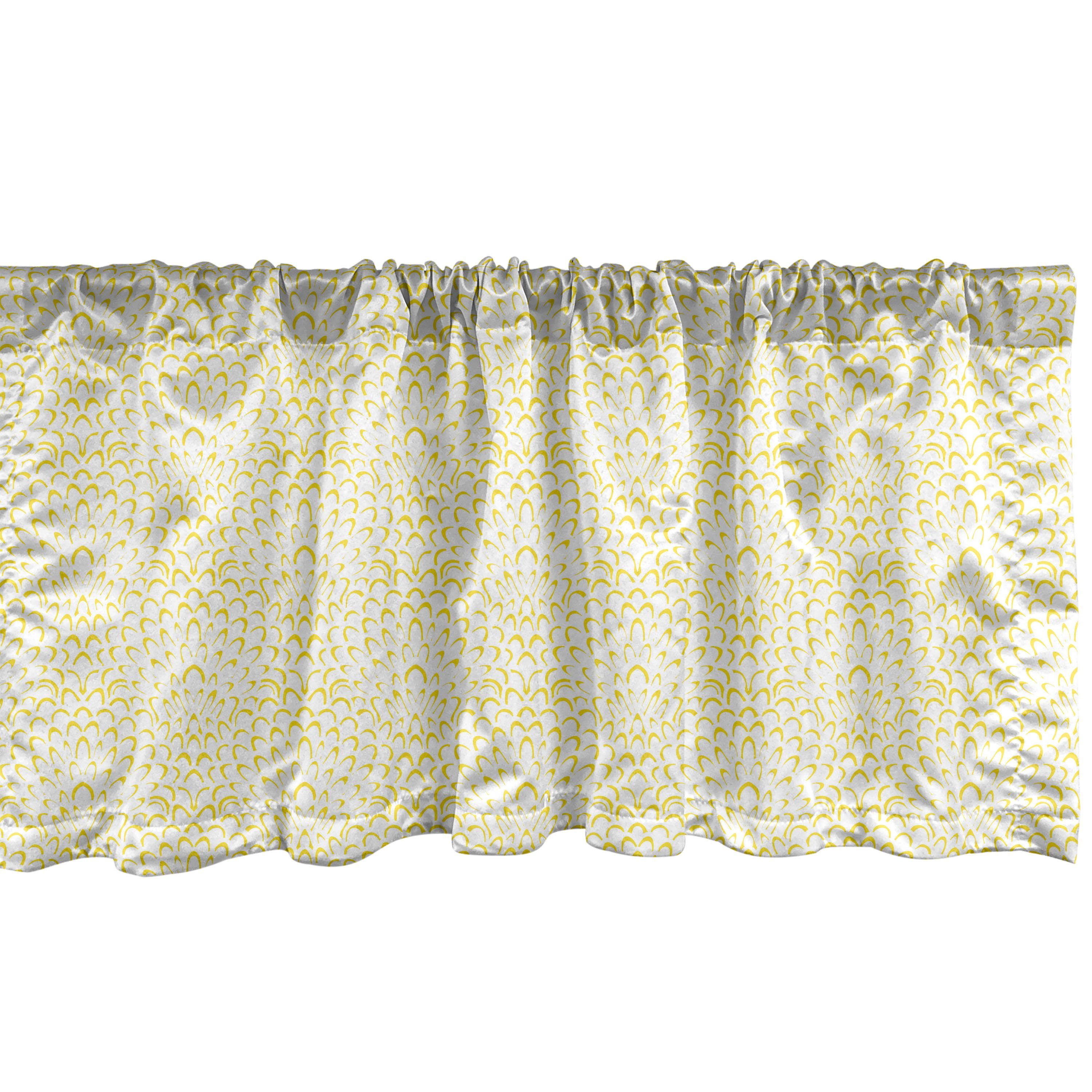 Scheibengardine Vorhang Volant für Küche Schlafzimmer Dekor mit Stangentasche, Abakuhaus, Microfaser, Art Deco Fluffy Aster-Blumen