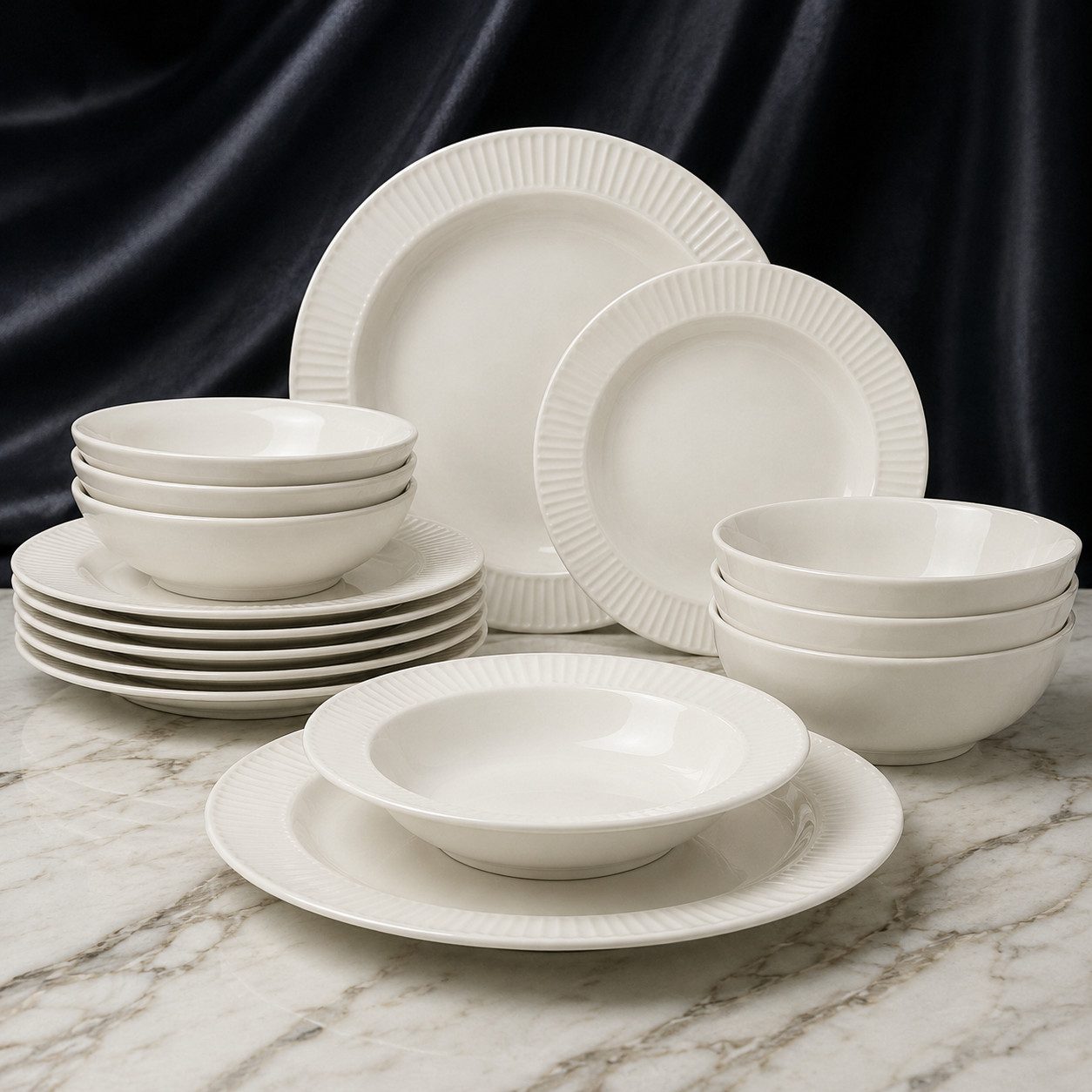 Hermia Concept Geschirr-Set Elif (18-tlg), 6 Personen, Porzellan, 18 Teile, für 6 Personen