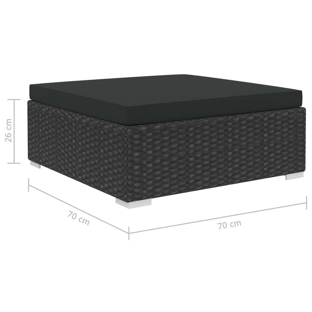 vidaXL Gartenlounge-Set Garten-Lounge-Set (10-tlg) Auflagen Rattan mit 10-tlg. Schwarz, Poly