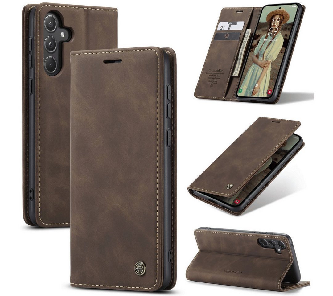 SmartUP Smartphone-Hülle für Samsung Galaxy A36 5G Klapphülle Fliphülle Tasche Full Case Cover 6,7 Zoll, Integrierte Standfunktion, zwei Kartenfächer