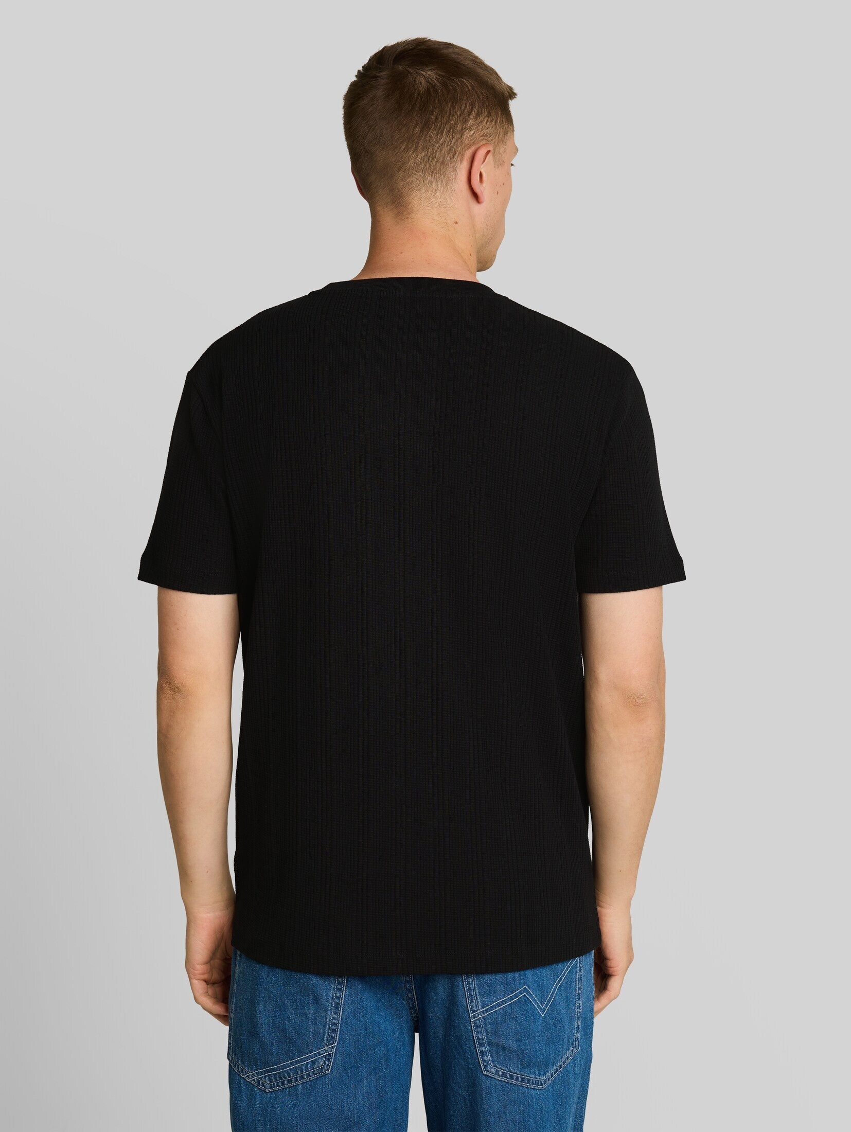 TOM TAILOR Denim T-Shirt T-Shirt T-Shirt mit Waffelstruktur
