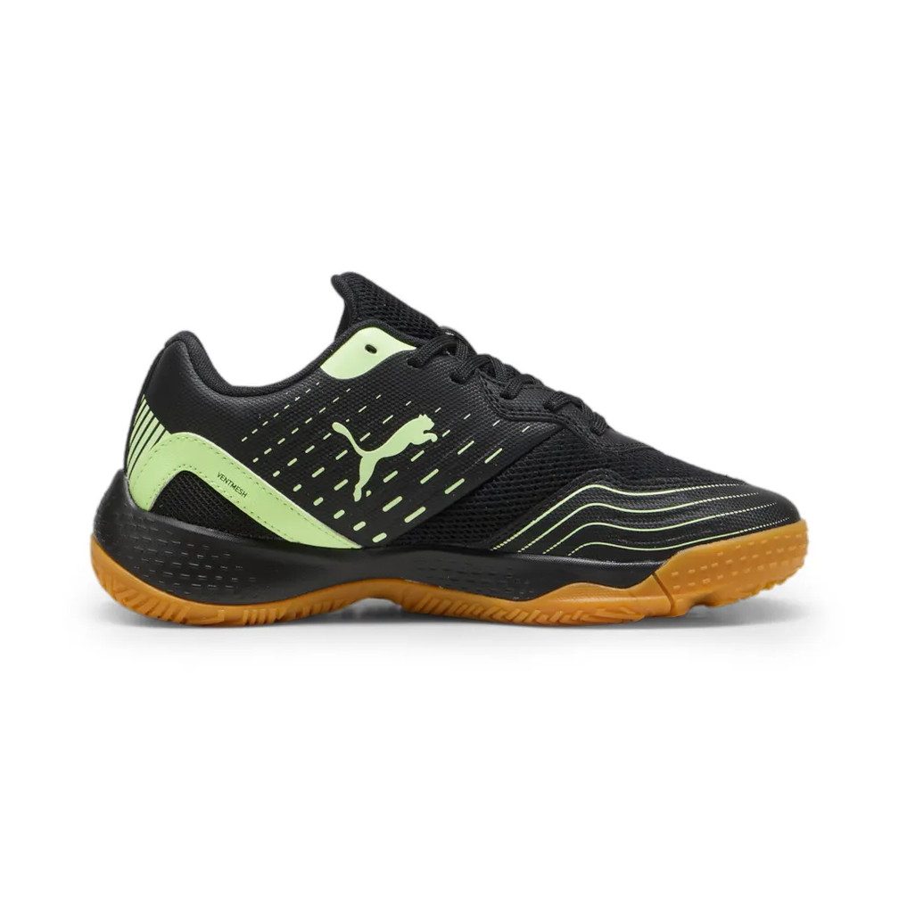 PUMA Hallen-Indoorschuhe Solarflash III JR schwarz/limegrün Kinder Badmintonschuh