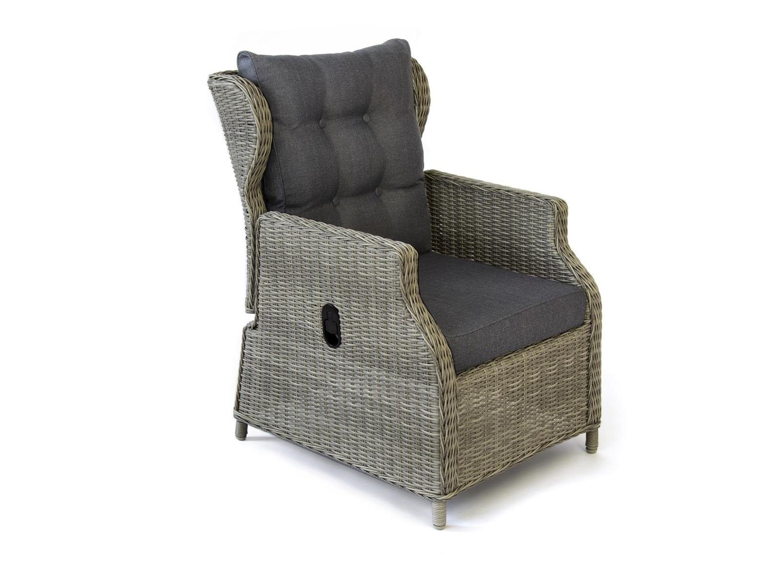 bellavista - Home&Garden® Garten-Essgruppe »Canelli« Dininglounge Set Sitzgruppe Loungemöbel Lounge Gartenmöbel, (Set, 6-tlg., 1 Sofa, 2 Sessel, 2 Hocker, 1 Tisch, inkl. Auflagen), braun, Polyrattan, für 7 Personen, wetterfest - Garten, Terrasse