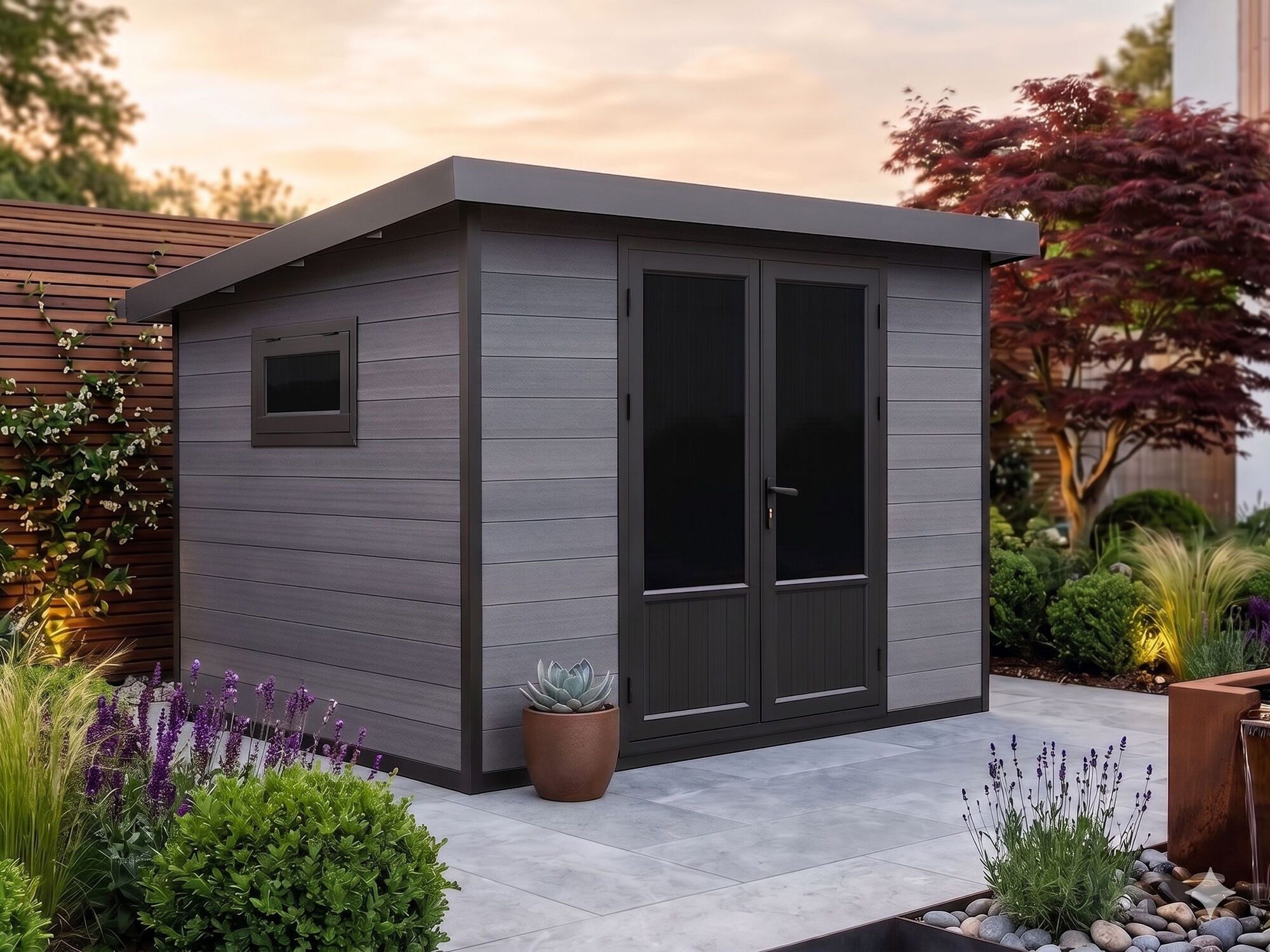 Fjordholz Gartenhaus Style DeLuxe 8,4 m² in moderner Holzoptik, BxT: 323.5x327 cm