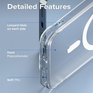 CoolGadget Handyhülle Premium Silikon Handy Case für iPhone 14 Pro 6,1 Zoll, Hülle Transparent Schutzhülle kompatibel mit MagSafe Zubehör
