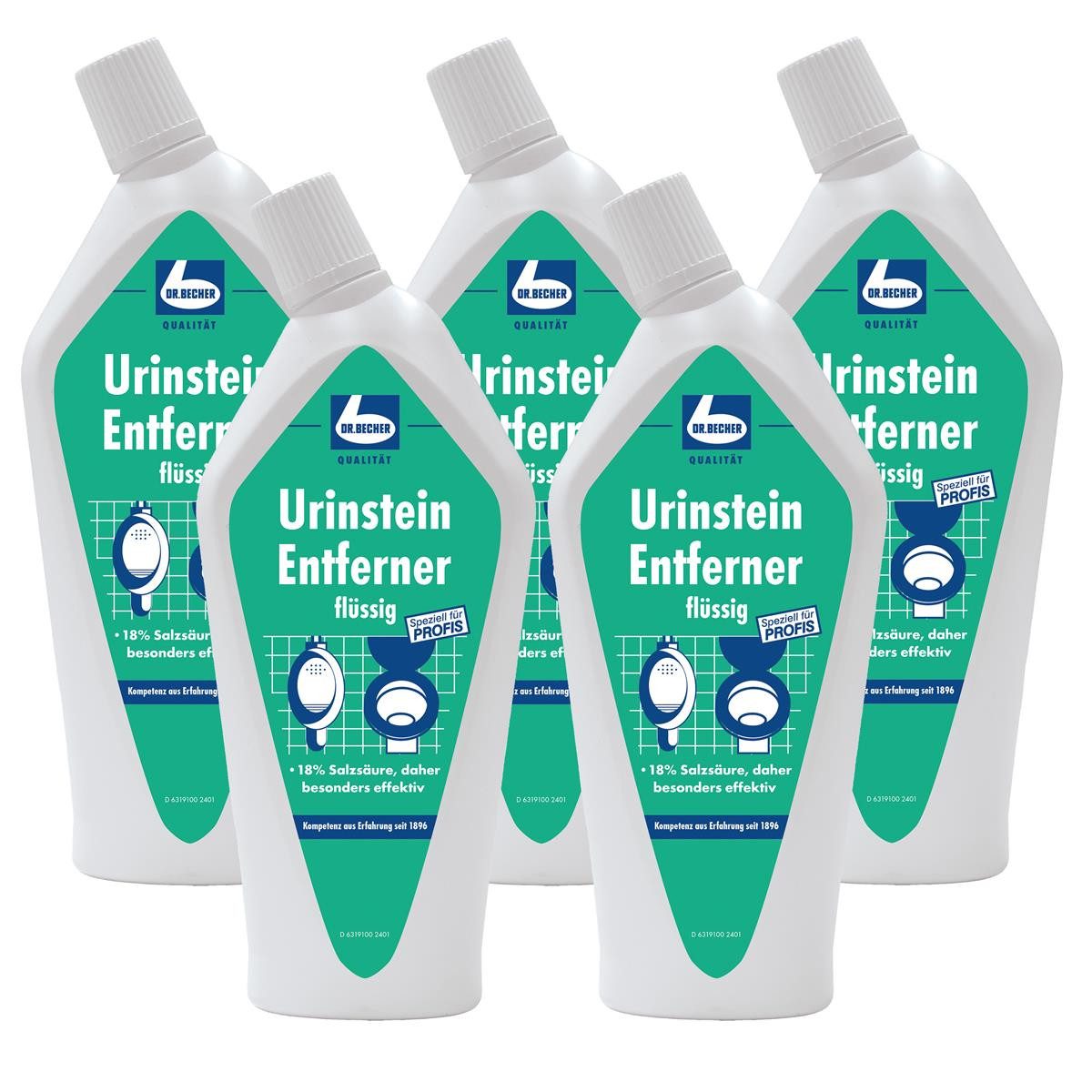 Dr. Becher Dr. Becher Urinstein Entferner 750ml für Toiletten Urinale Bidets (5er WC-Reiniger