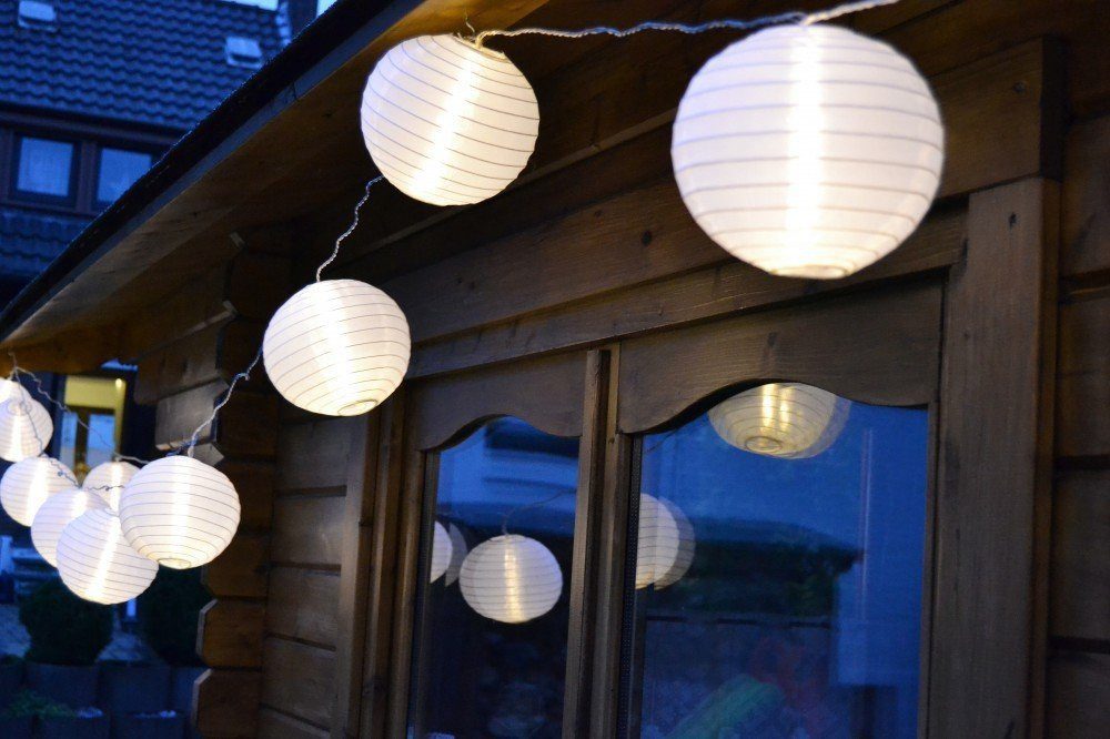 Star-Max LED-Lichterkette LED Lampion Partylichterkette, 5m, 20 warmweiße LEDs