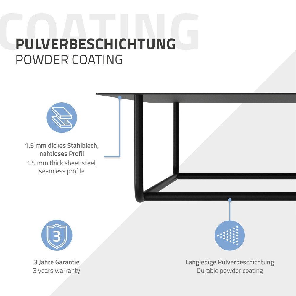 ML-DESIGN Kleiderstange Metall Wandgarderobe mit Hakenleiste, Kleiderstange & Hutablage (1 St), Flurgarderobe für Jacken & Mäntel 60x30x15cm Schwarz Garderobenpaneel