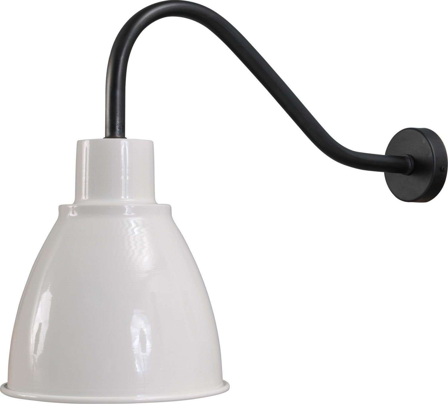 Licht-Erlebnisse Wandleuchte CATHETEL, ohne Leuchtmittel, Wandlampe E27 Ø 27,5 cm Weiß Schwarz Metall Industrie Design