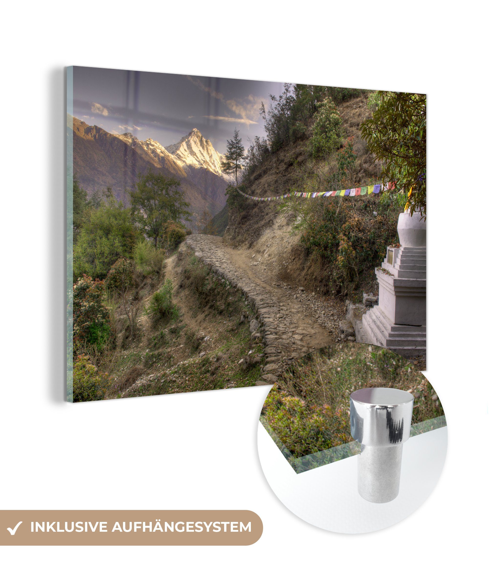 MuchoWow Acrylglasbild in Everest am Acrylglasbilder Sonnenaufgang Mount St), Schlafzimmer & Wohnzimmer (1 Nepal