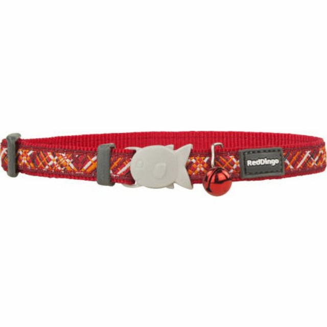 Red Dingo Katzen-Halsband “Halsband für Katzen – Flanno Rot”, Nylon