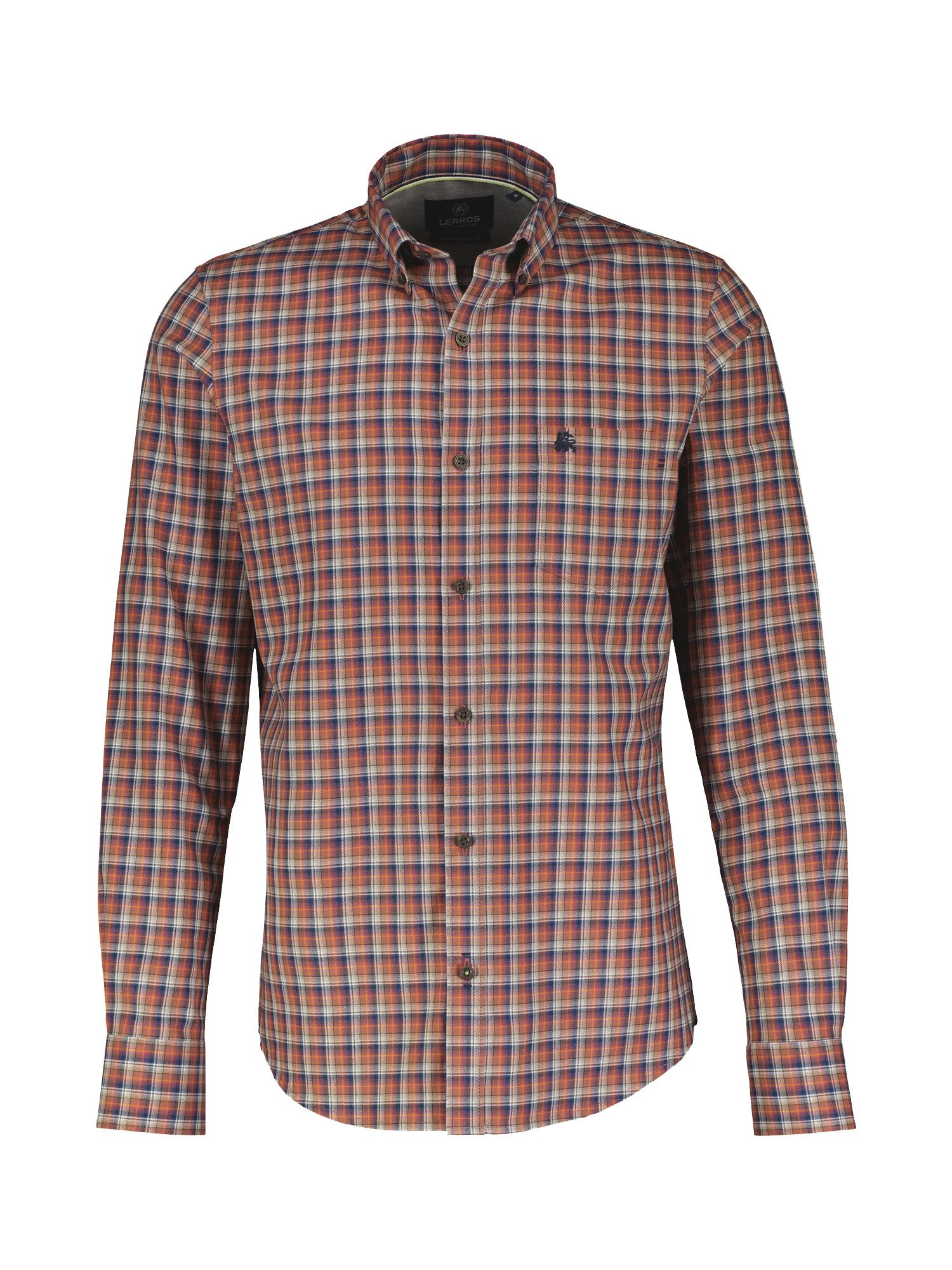 Karohemd LERROS Kariertes Herrenhemd mit Button-down-Kragen