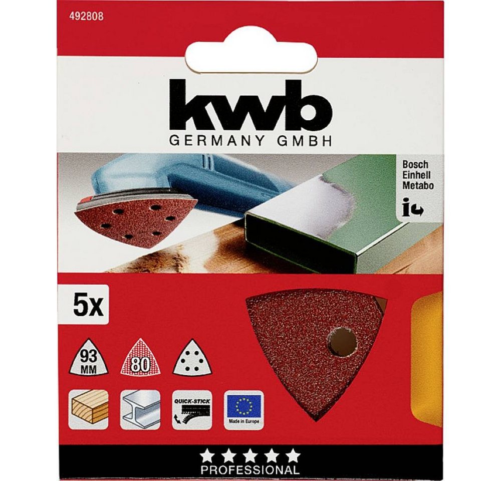 Thumbnail - kwb Schleifpapier QUICK-STICK Schleifdreiecke, HOLZ & METALL