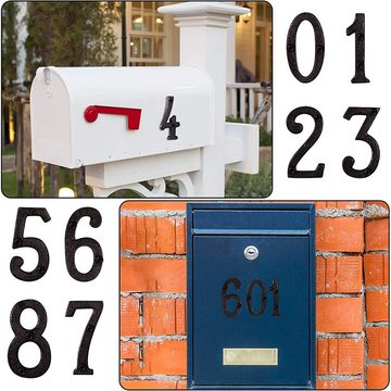 NUODWELL Hausnummer Gusseiserne Hausnummern DIY Moderne Briefkästen Rustikale Zahlen
