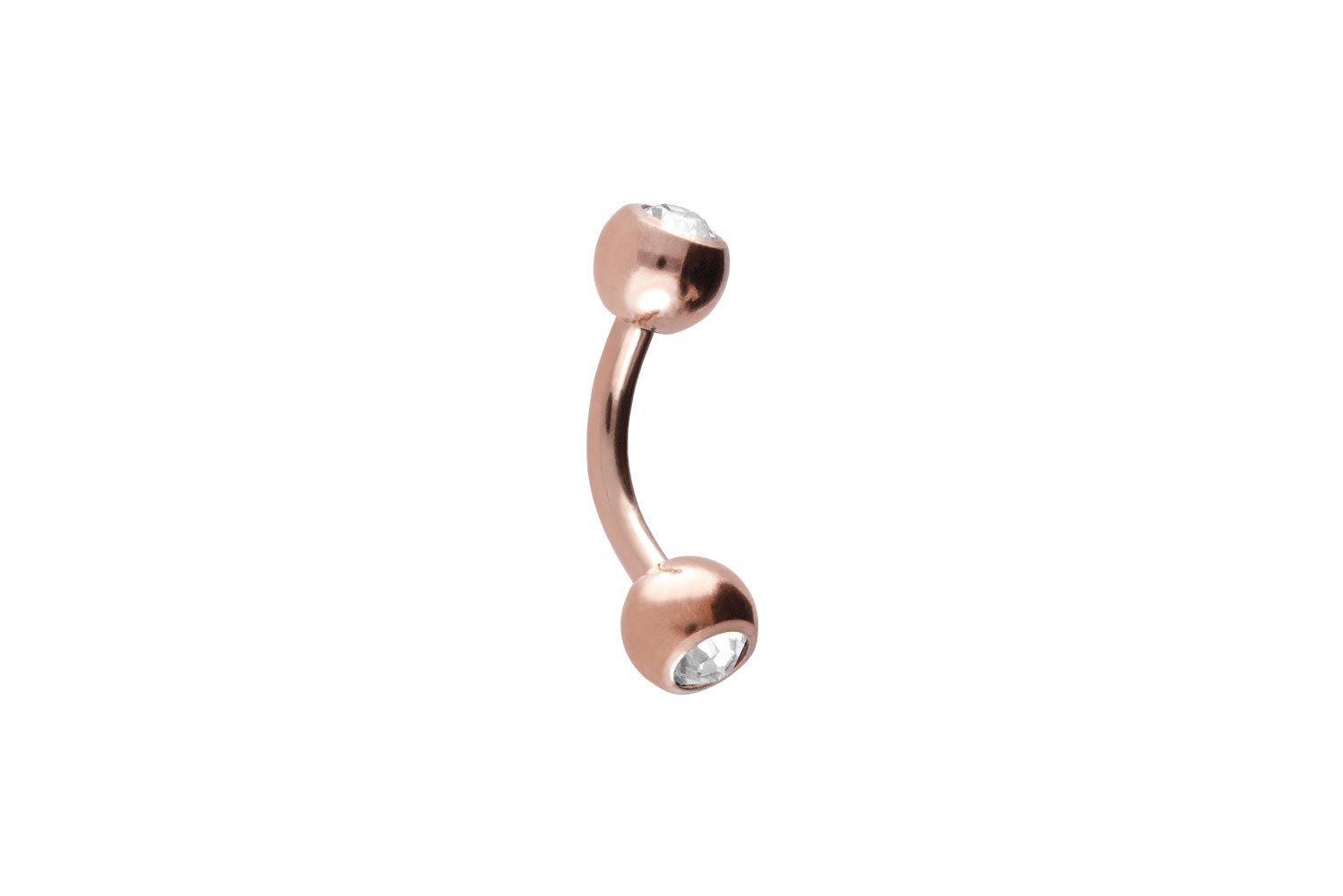 PIERCINGLINE Bauchnabelpiercing Chirurgenstahl Banane ZWEI KRISTALLE (Bananen, 1-tlg)