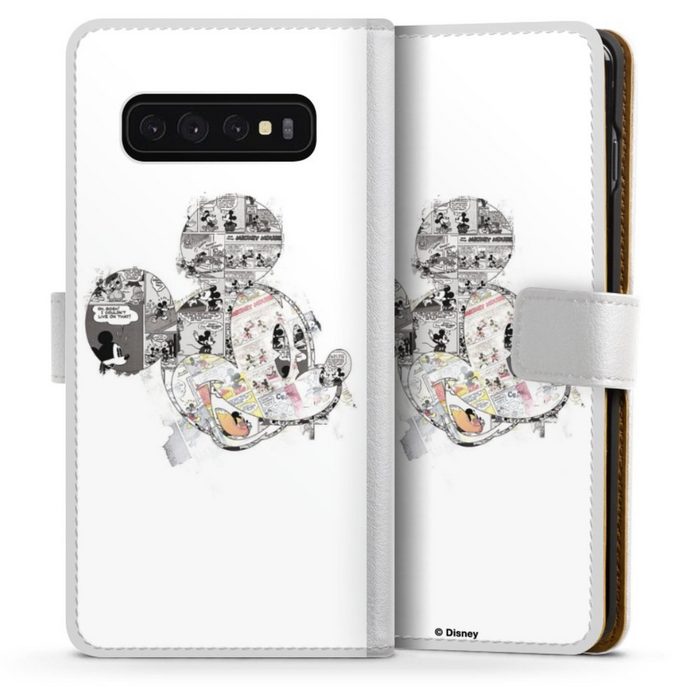 DeinDesign Handyhülle Mickey Mouse Offizielles Lizenzprodukt Disney Mickey Mouse - Collage Samsung Galaxy S10 Hülle Handy Flip Case Wallet Cover ZN11767