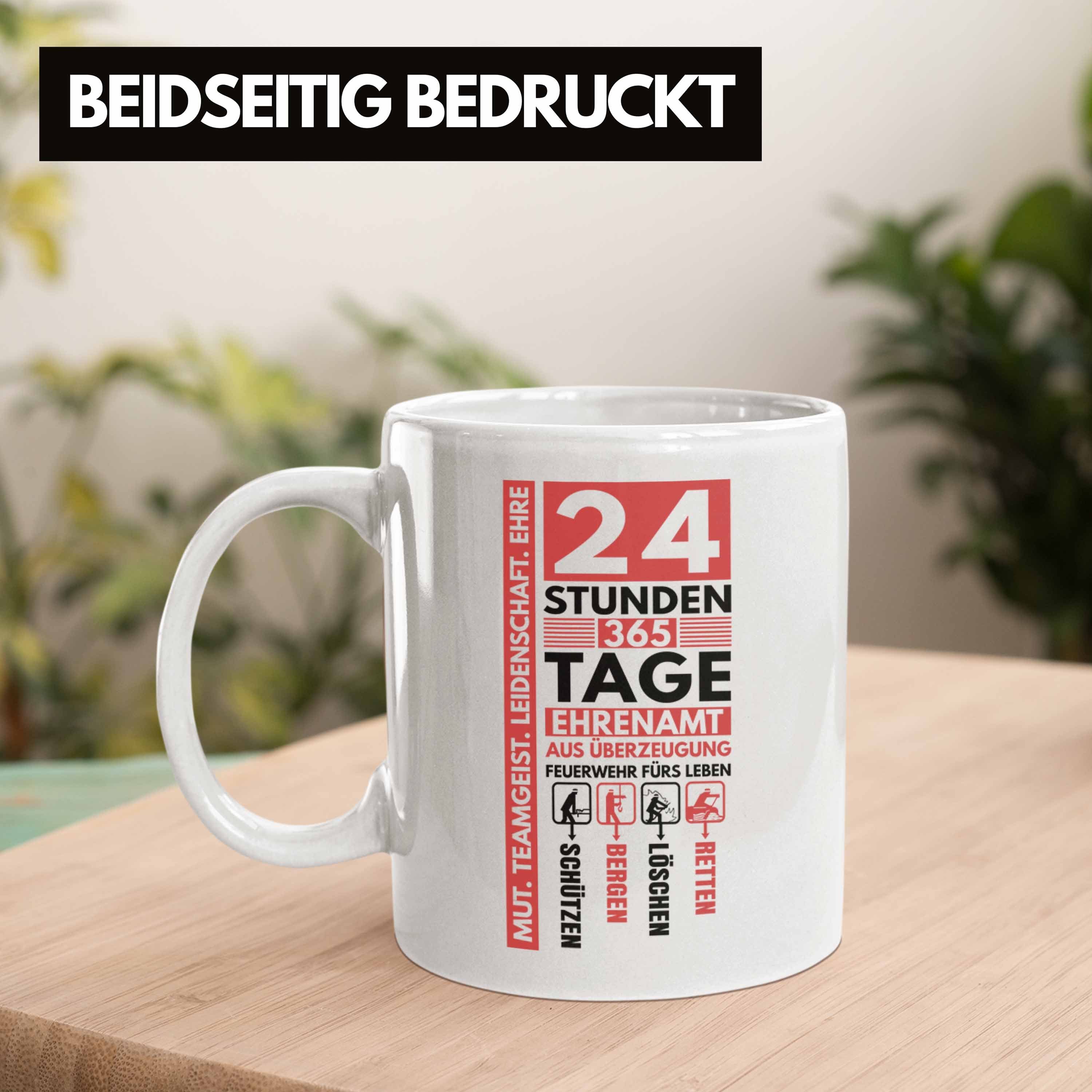 Trendation Feuerwehrmann Tasse - Tasse Weiss geschenk Freiwillige Trendation Feuerwehr